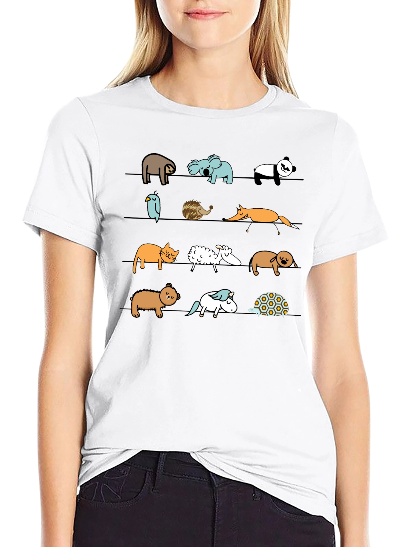 Black Animal Line Up Graphic Tee view 9