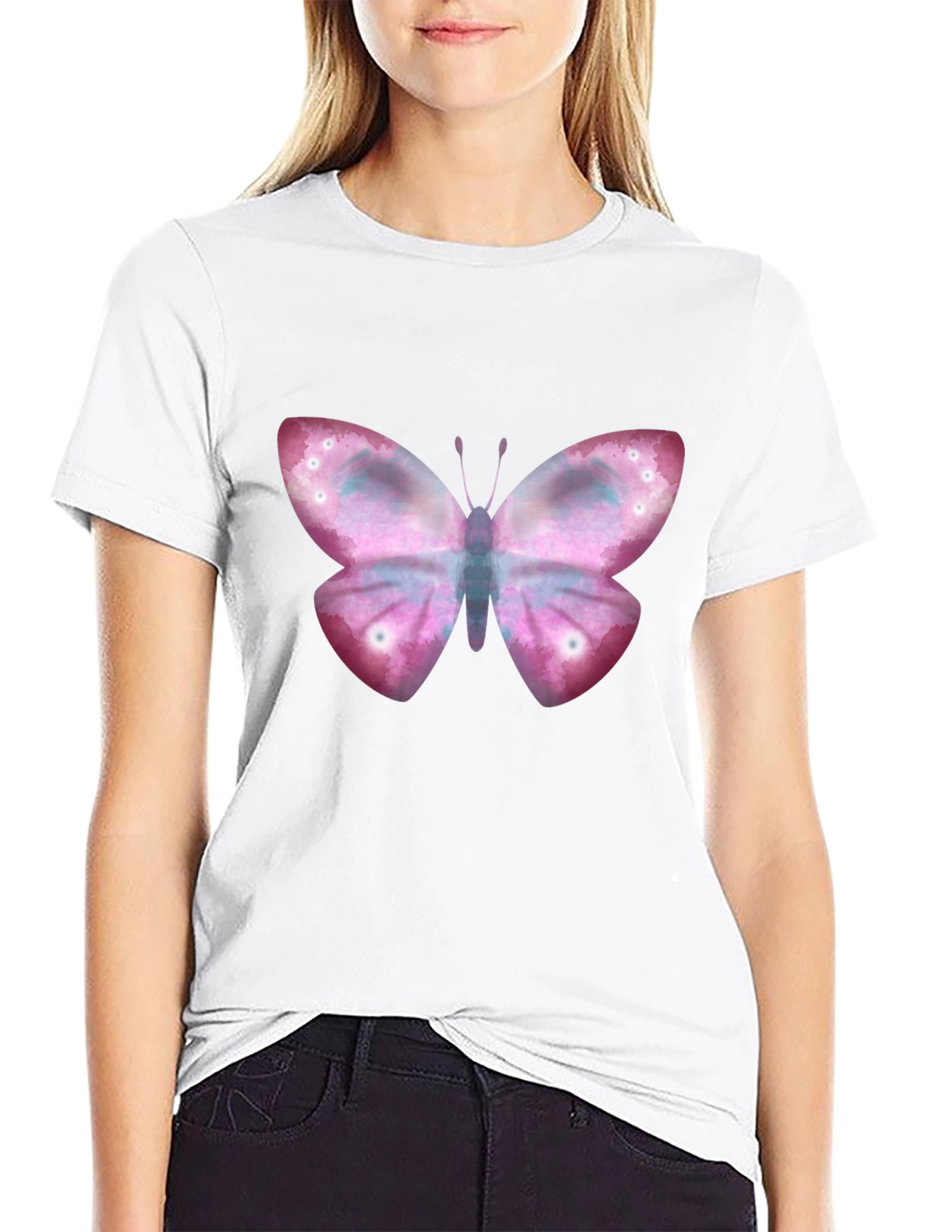 Black Butterfly Graphic Tee - Stylish Casual Wear view 9