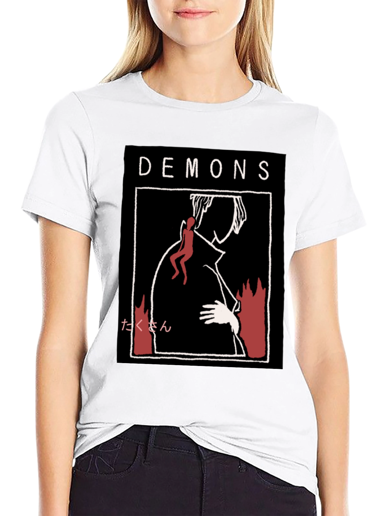 Black Demons Graphic Print T-Shirt view 9