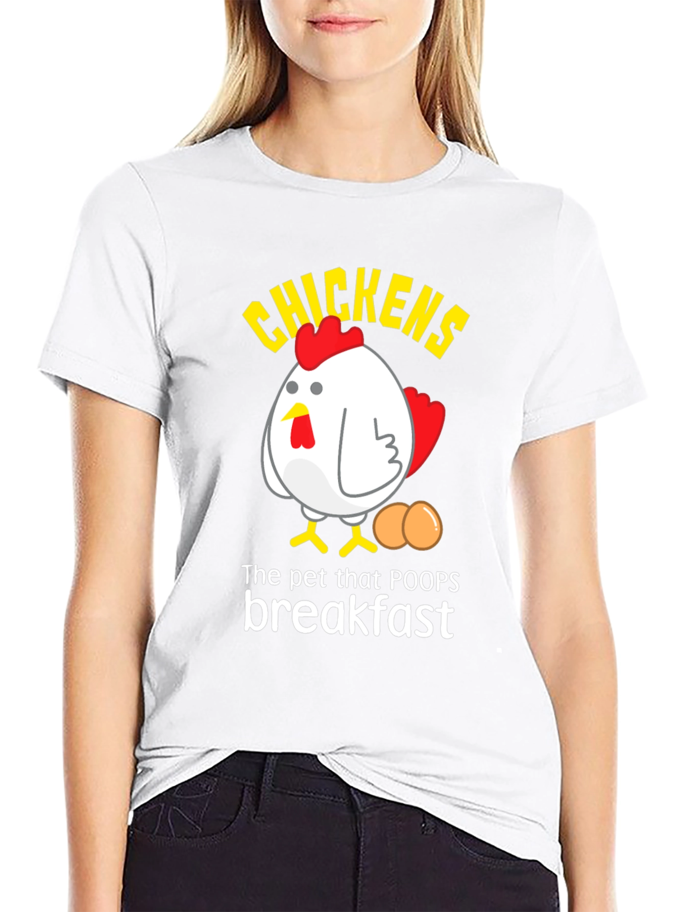 Black Funny Chicken T-Shirt - Breakfast Egg Lover view 9