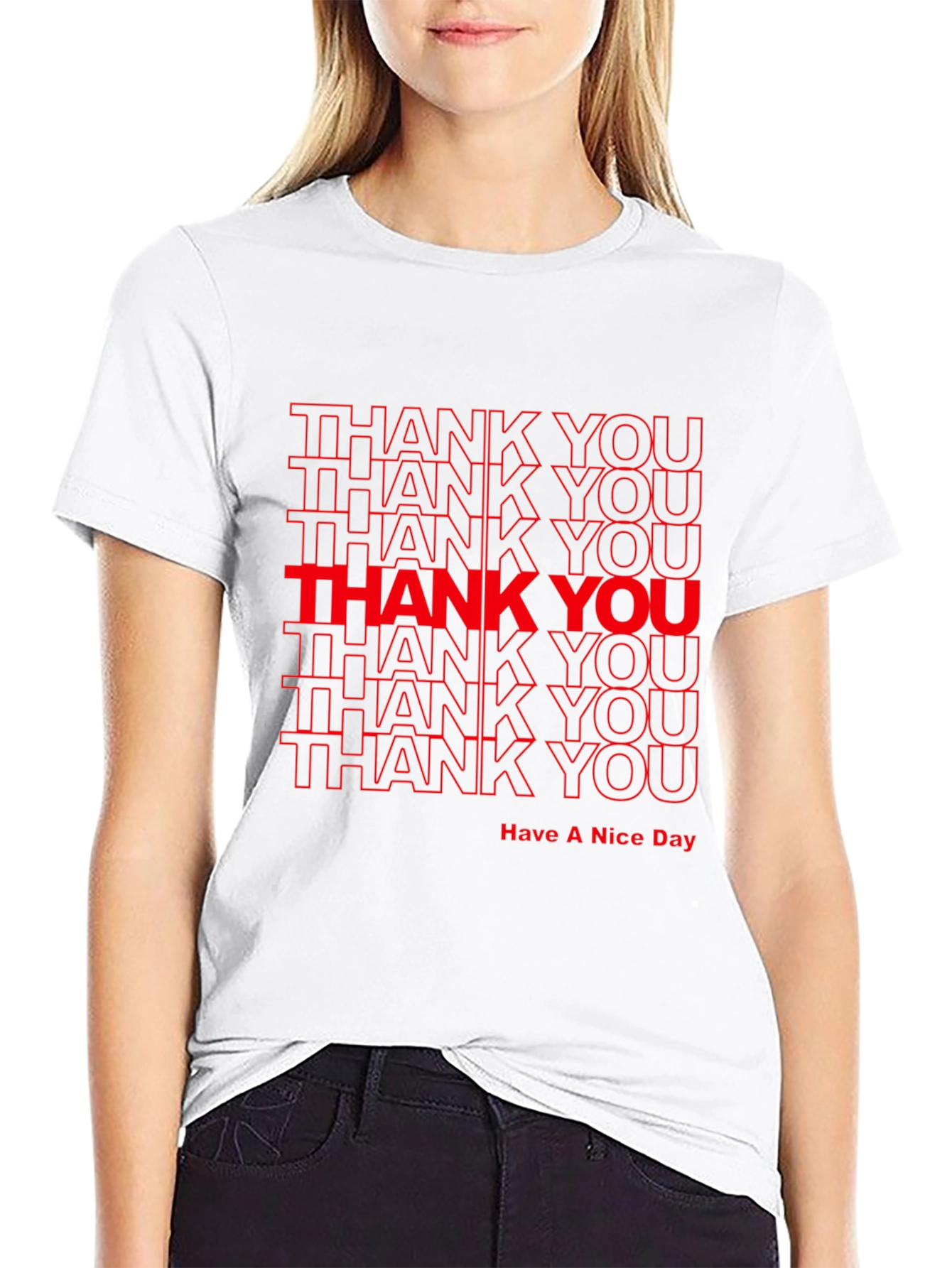 Black Thank You Graphic Print T-Shirt view 9