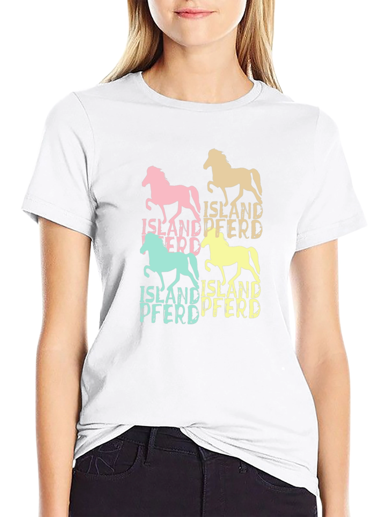 Black Island Pferd Horse Graphic Tee view 9
