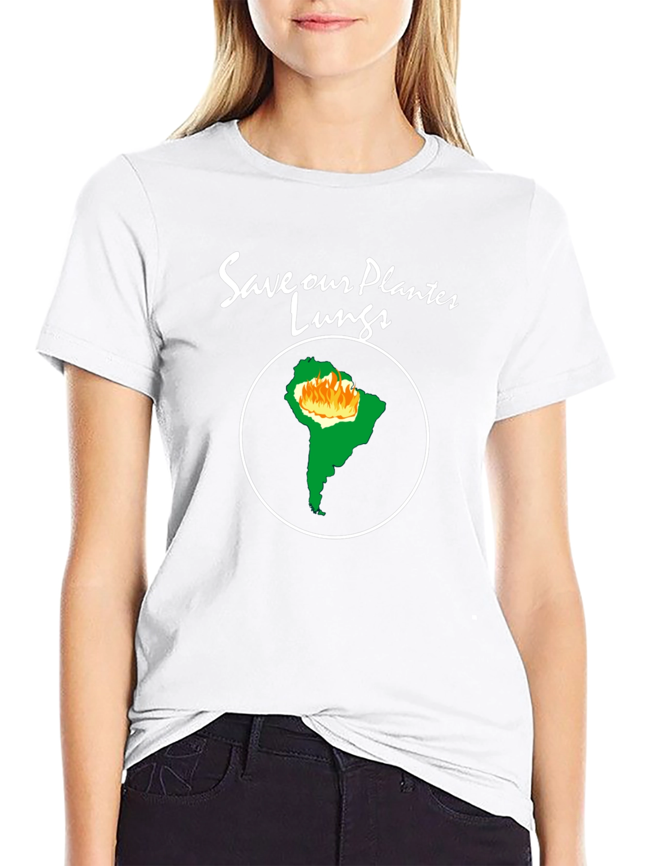 Black Save Our Planet's Lungs T-Shirt - Amazon Rainforest view 9
