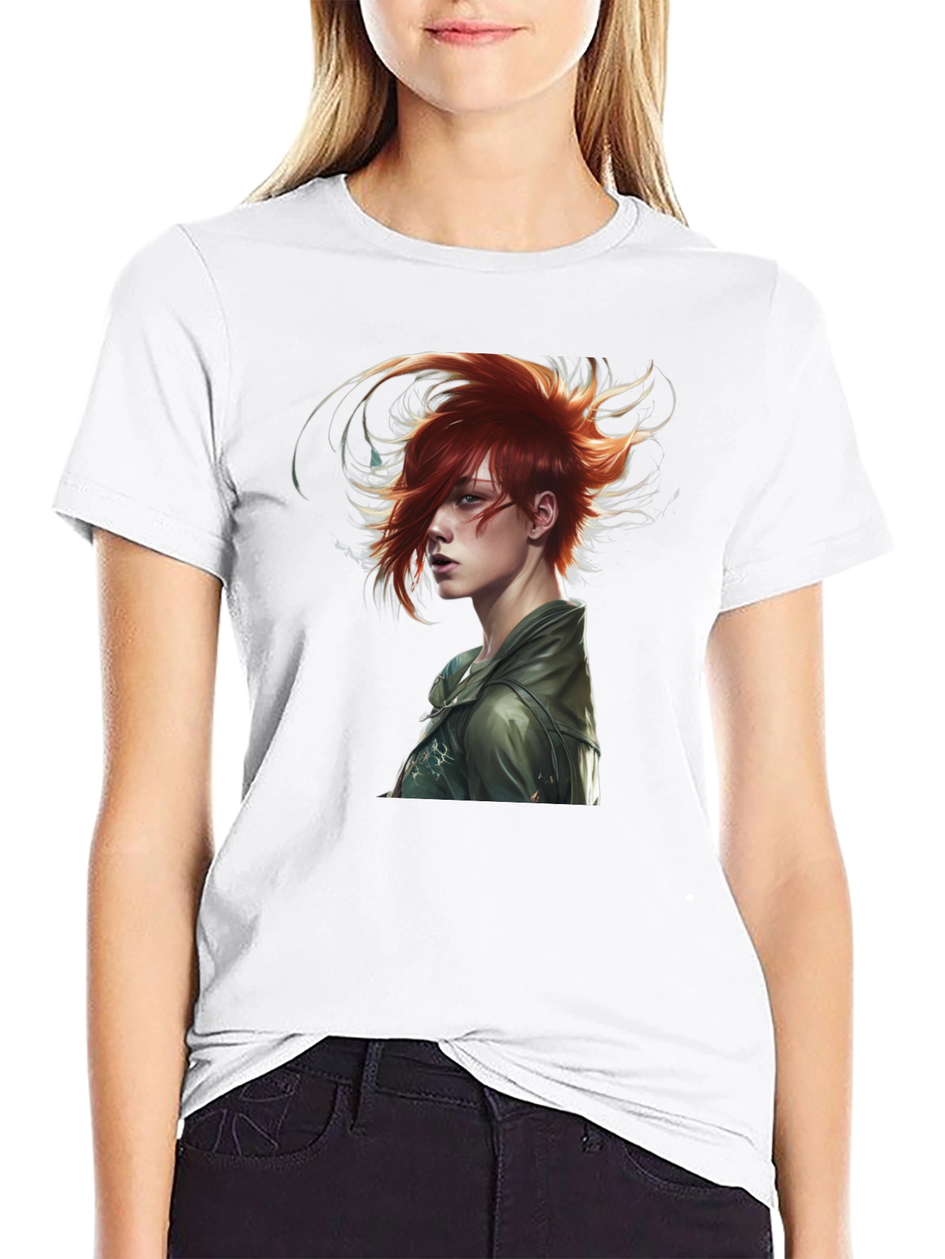 Black Edgy Anime Character Black T-Shirt view 9