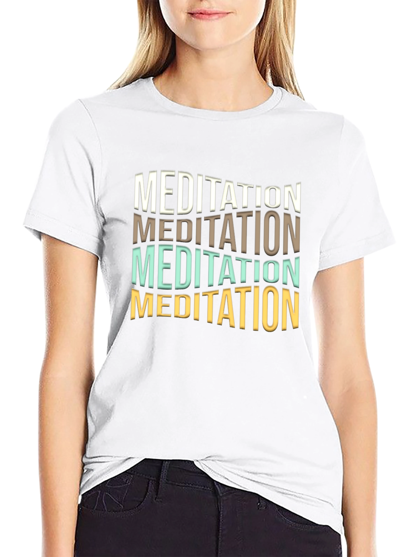 Black Meditation Graphic Tee - Soft Cotton Blend view 9