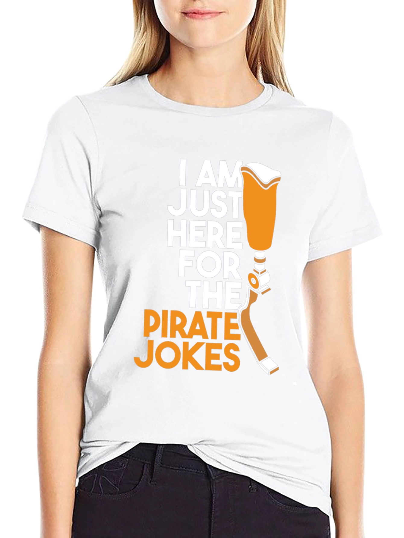 Black Pirate Jokes Prosthetic Leg Humor T-Shirt view 9