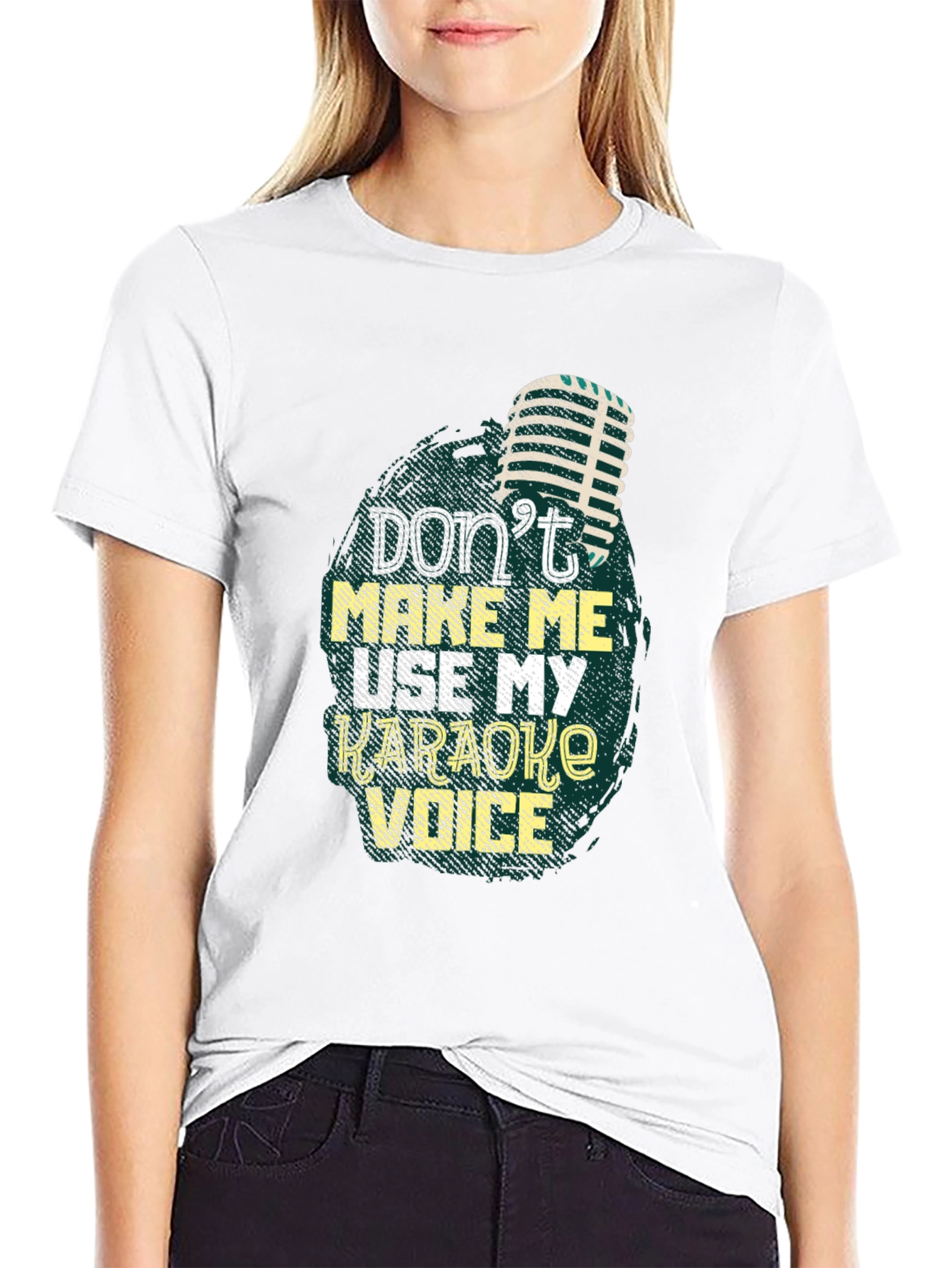 Black Karaoke Voice Graphic Tee - Soft Cotton Blend view 9