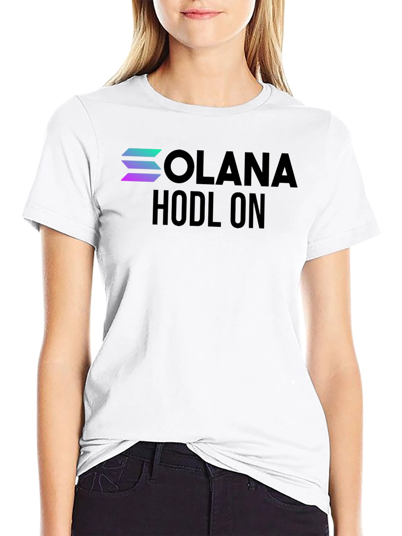 Black Solana Hodl On Black T-Shirt Crypto Investor Tee view 9