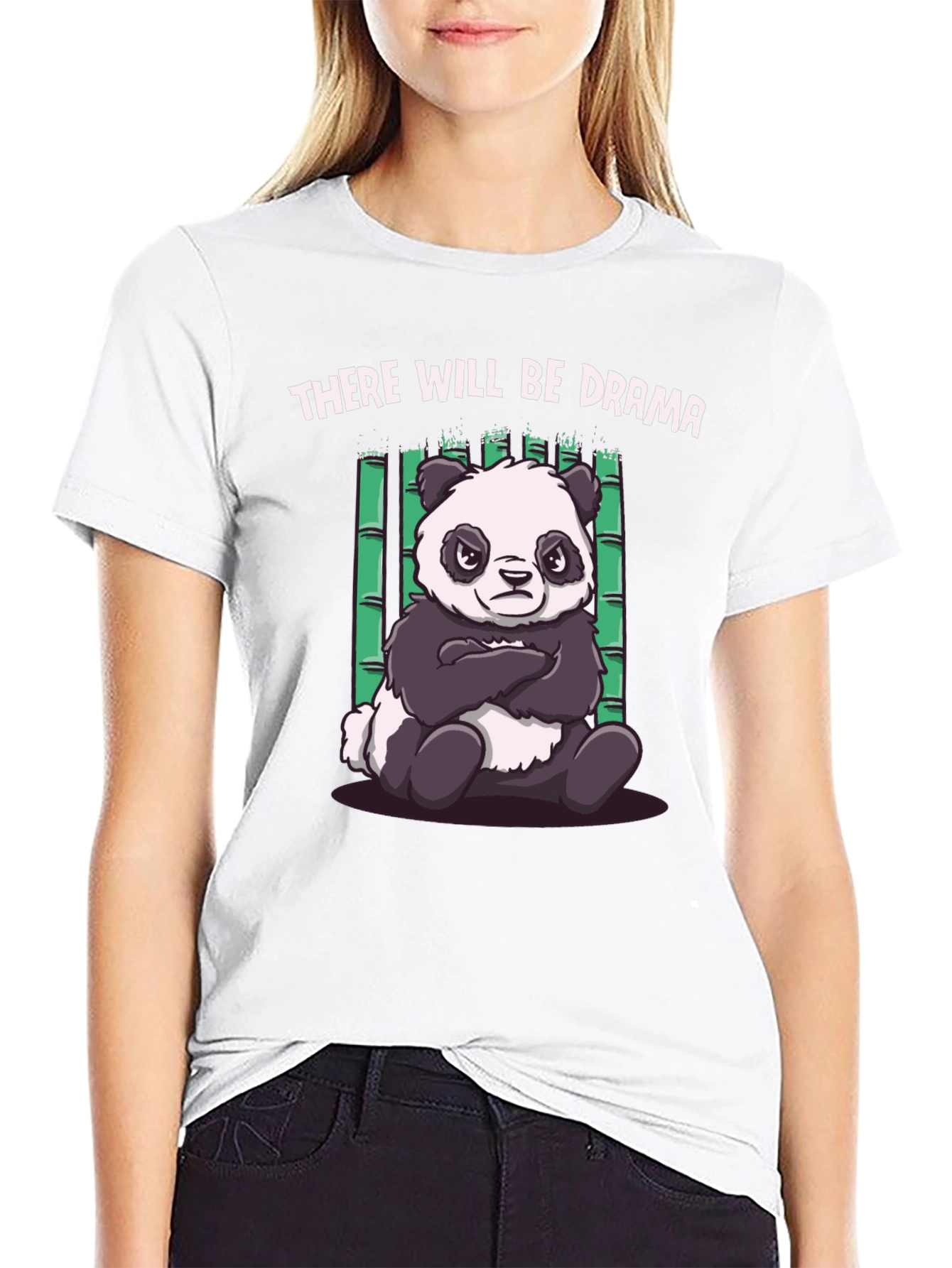 Black Drama Panda Black T-Shirt - Funny Graphic Tee view 9