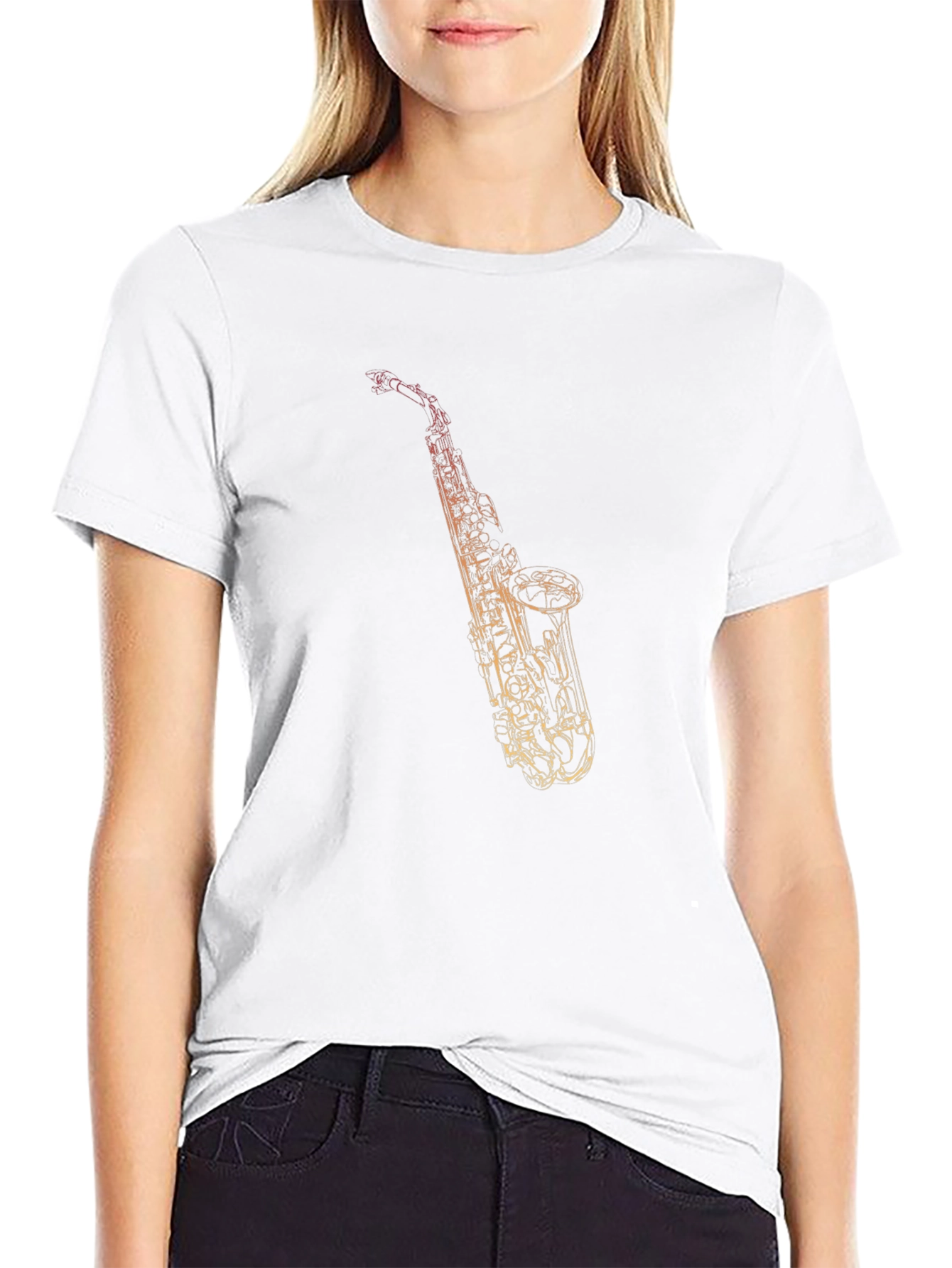 Black Saxophone Graphic Tee - Stylish Music Lover T-Shirt view 9