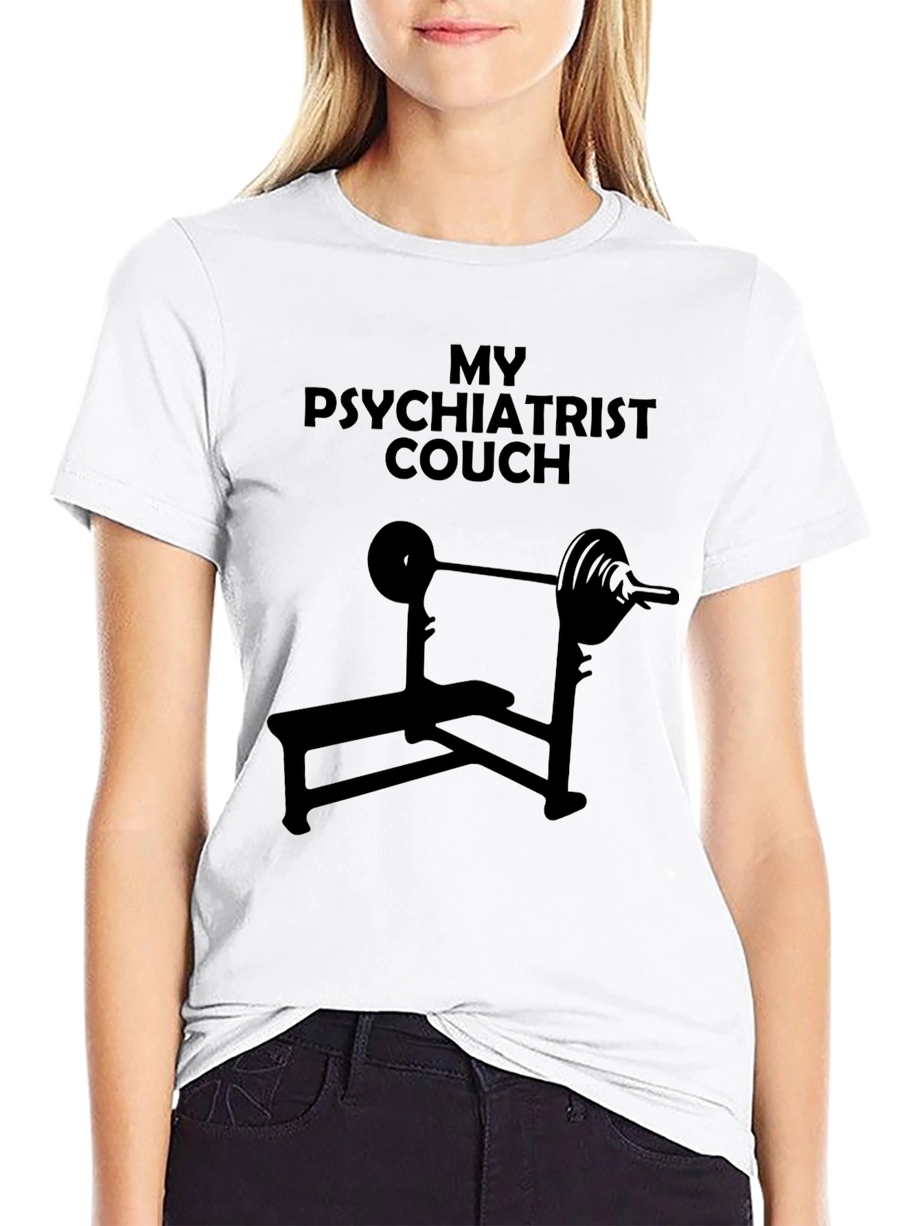 Black My Psychiatrist Couch Black T-Shirt view 9