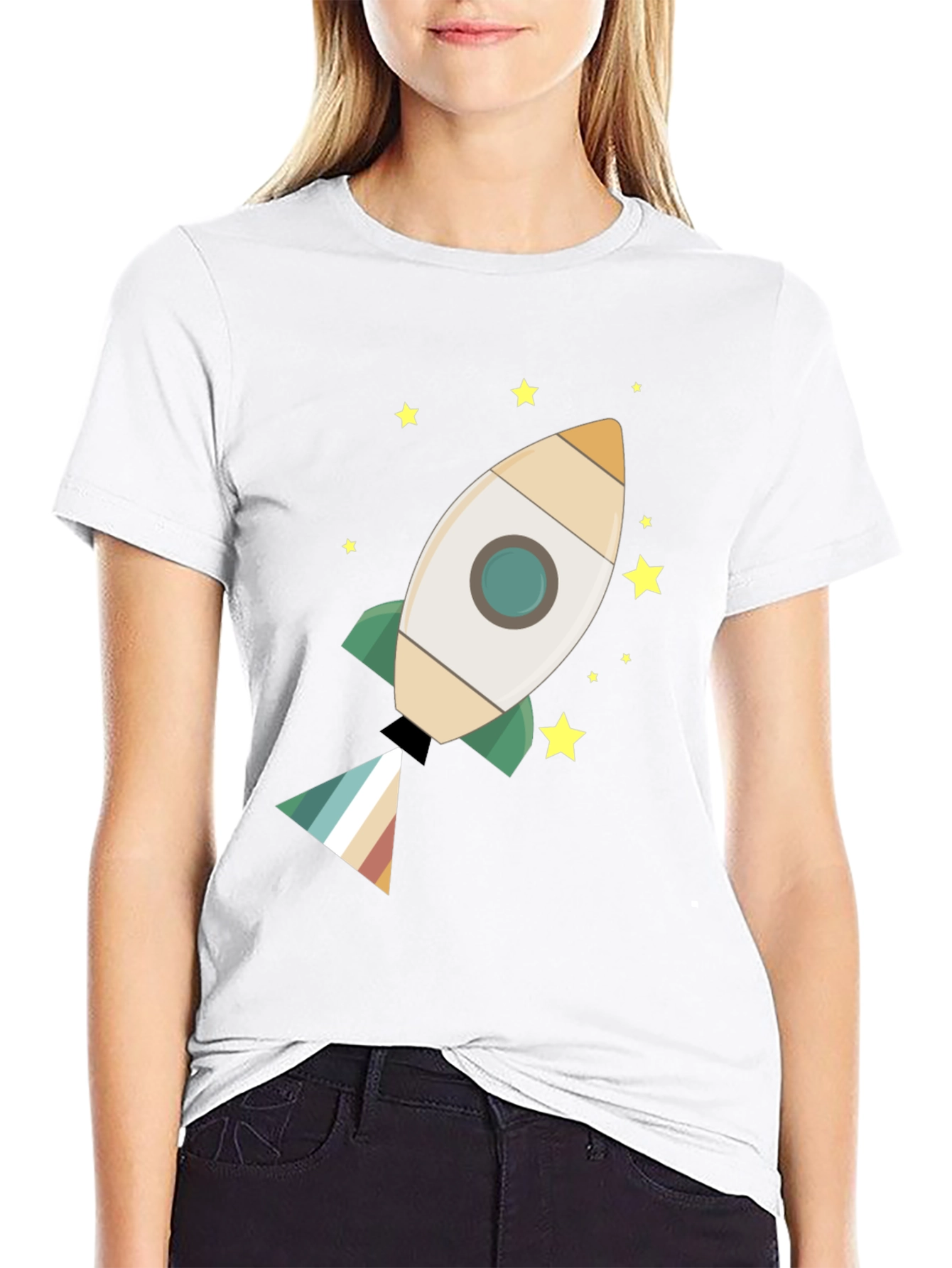 Black Rocket Ship T-Shirt - Blast Off in Style view 9