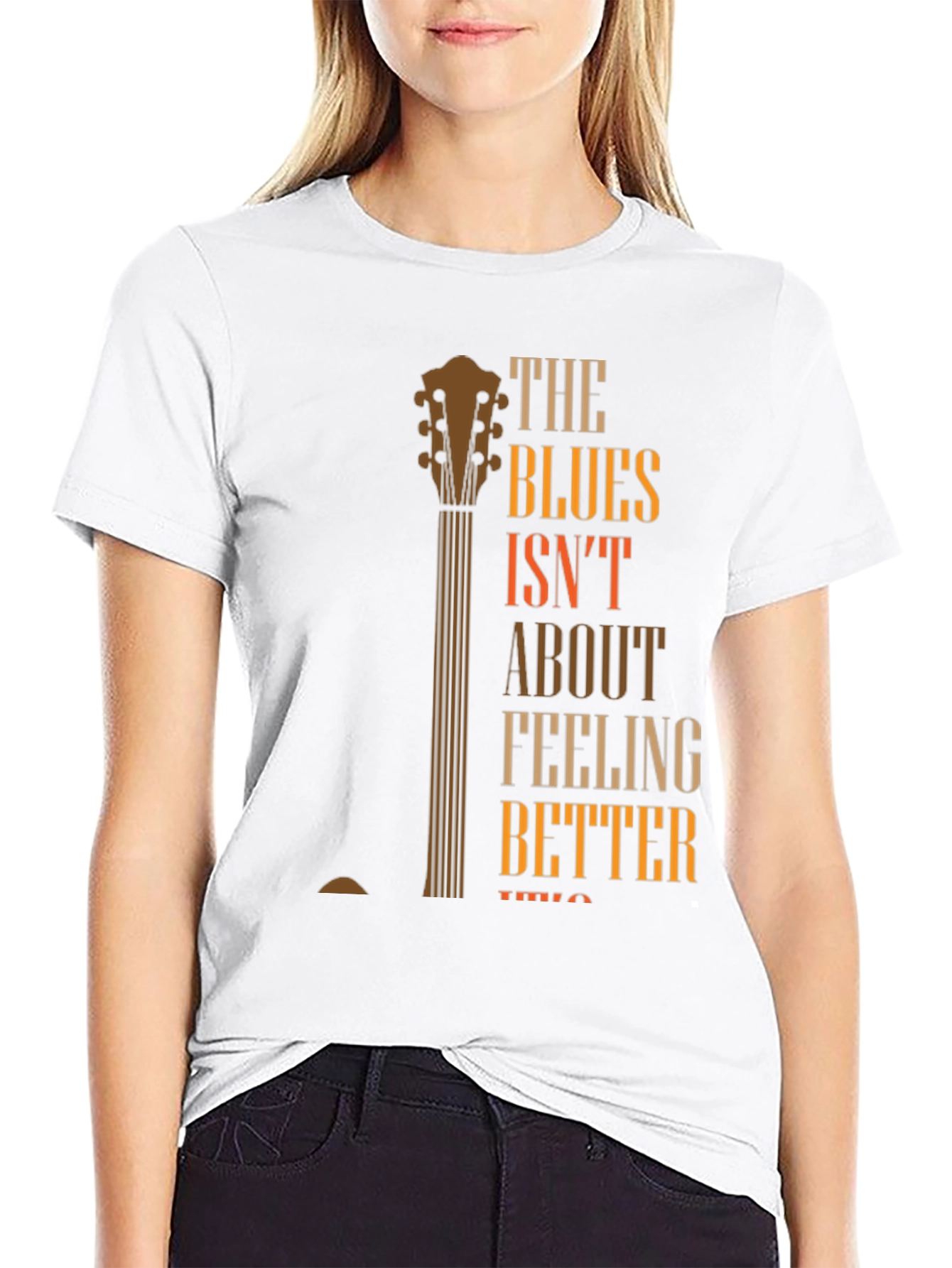 Blues Guitar Graphic T-Shirt - Feeling Better Lyric Tee - 9