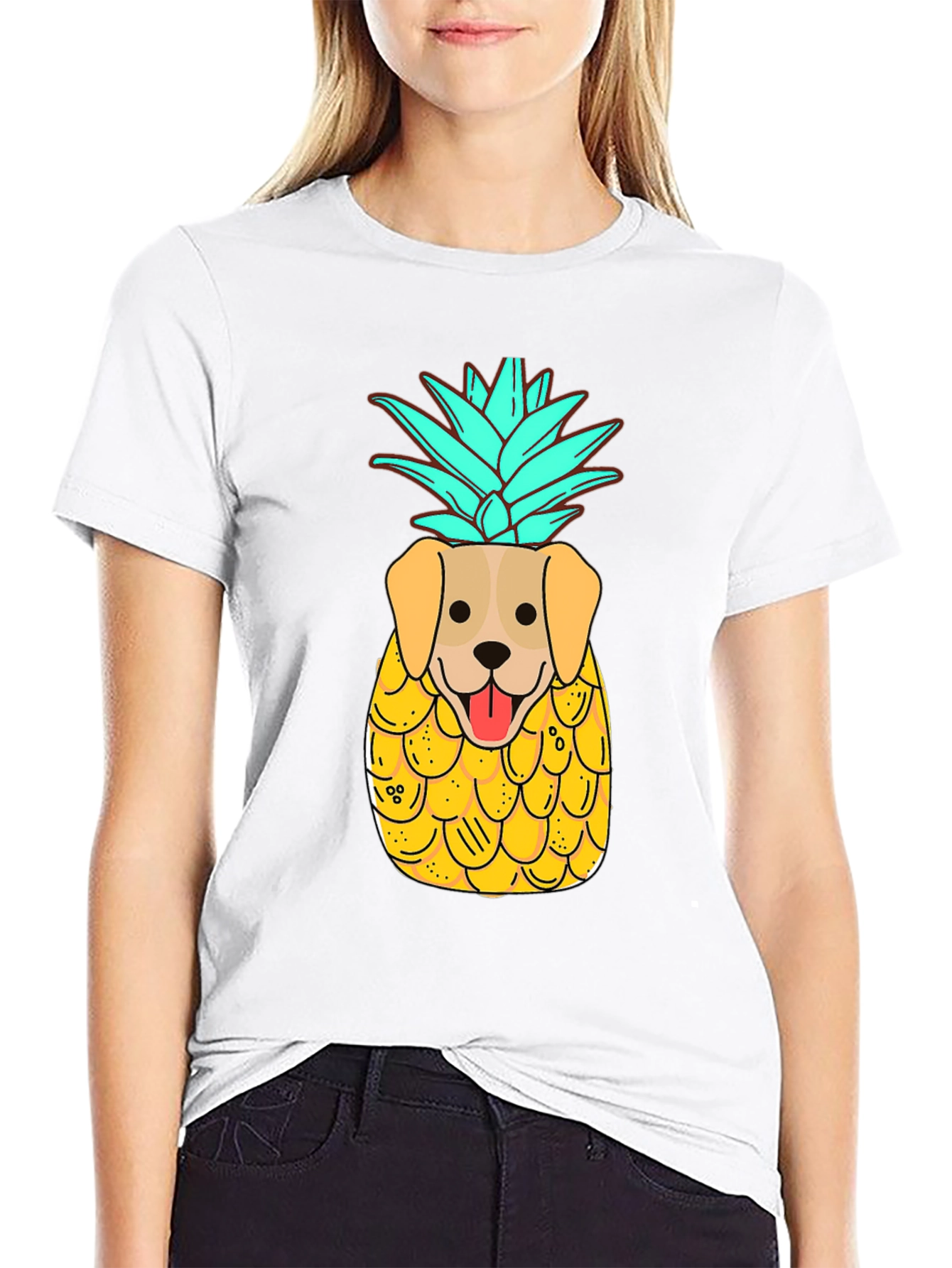 Black Dog-Pineapple Graphic Black T-Shirt view 9