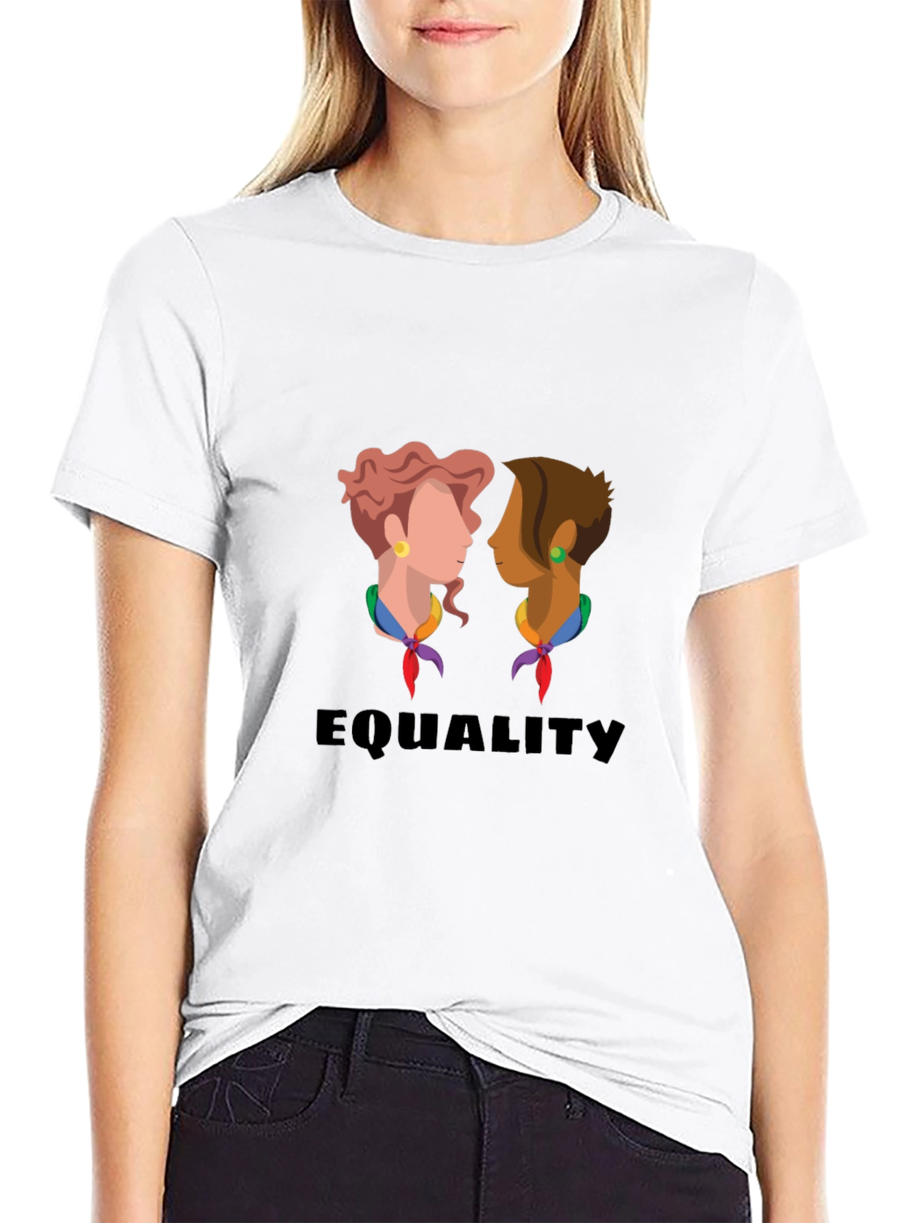 Black Equality Graphic Tee - Black Unisex T-Shirt view 9