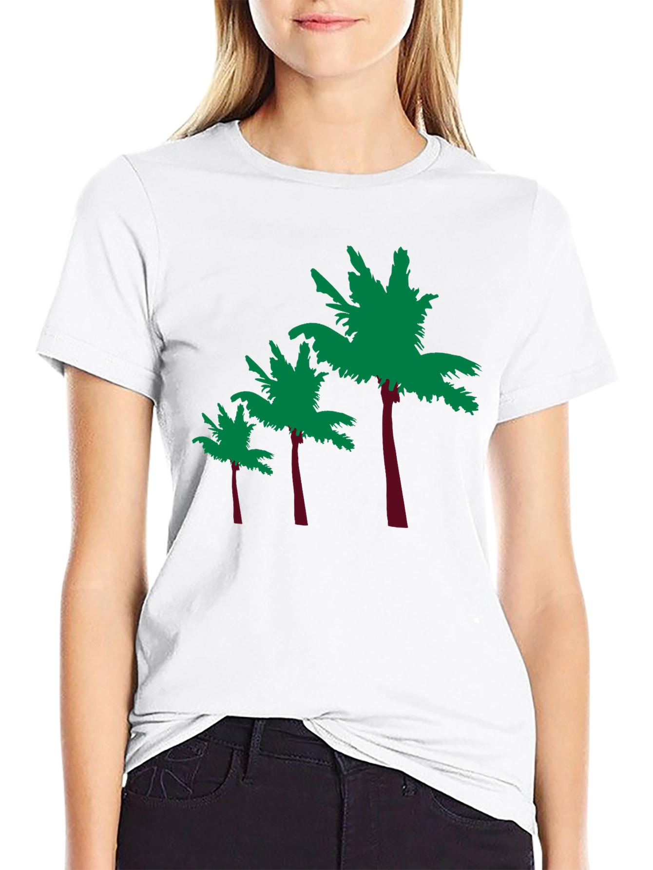 Black Tropical Palm Tree Graphic Tee - Black view 9