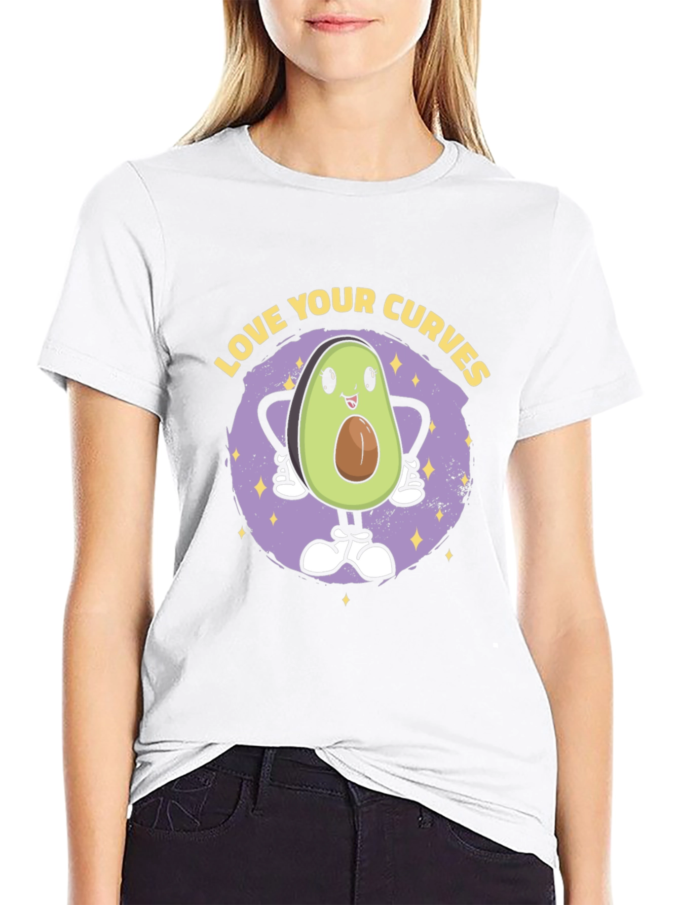 Black Love Your Curves Avocado T-Shirt view 9