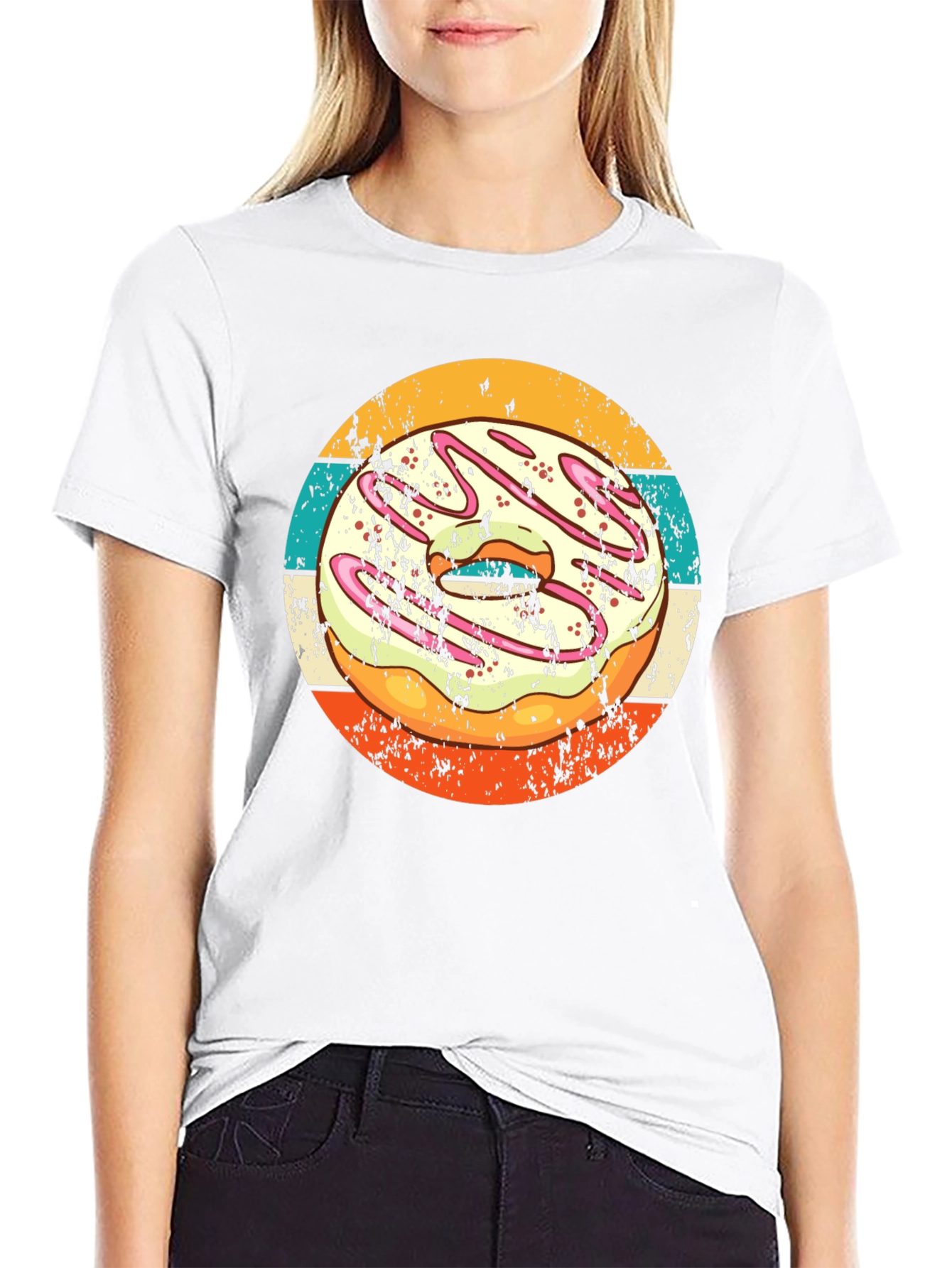 Black Retro Donut Graphic T-Shirt - Doughnut Lover Tee view 9