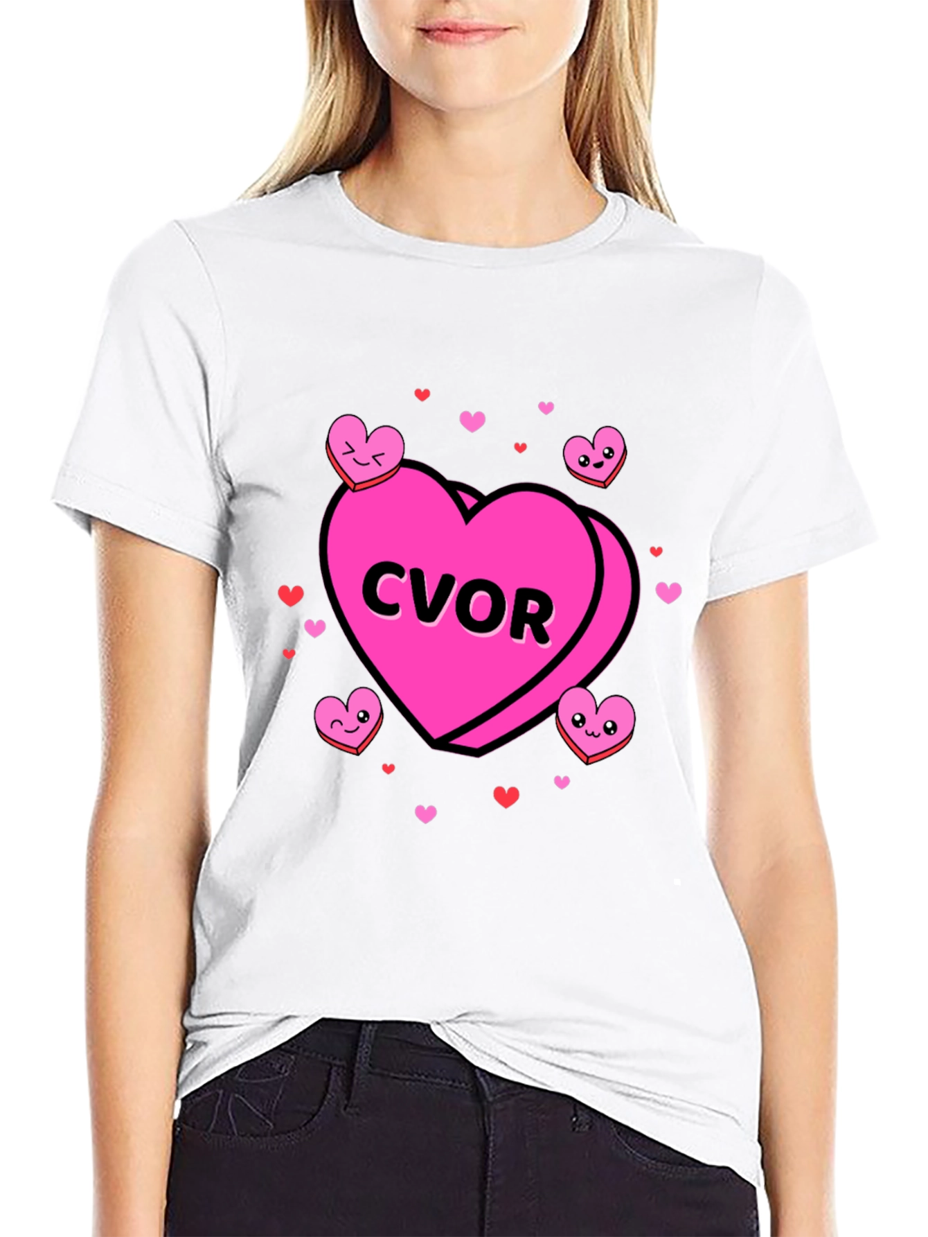 Black CVOR Heart Valentine's Day T-Shirt view 9