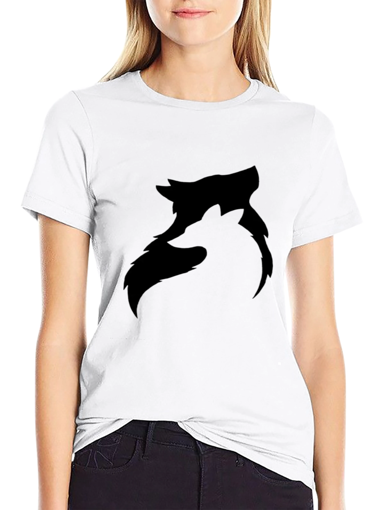 Black Black Wolf Graphic Tee - Modern Style view 9