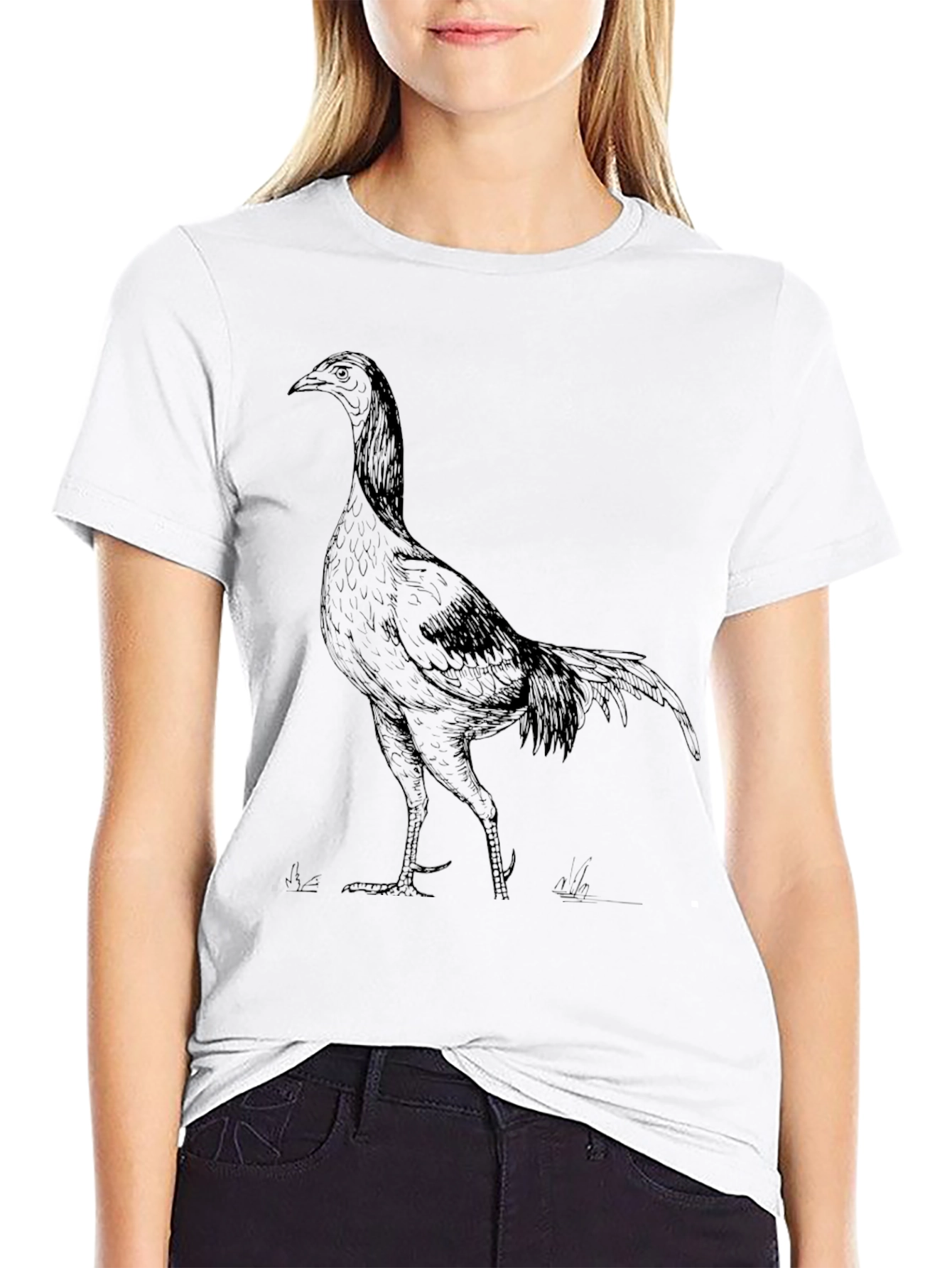 Black Cool Rooster Graphic Tee - Mens Black T-Shirt view 9