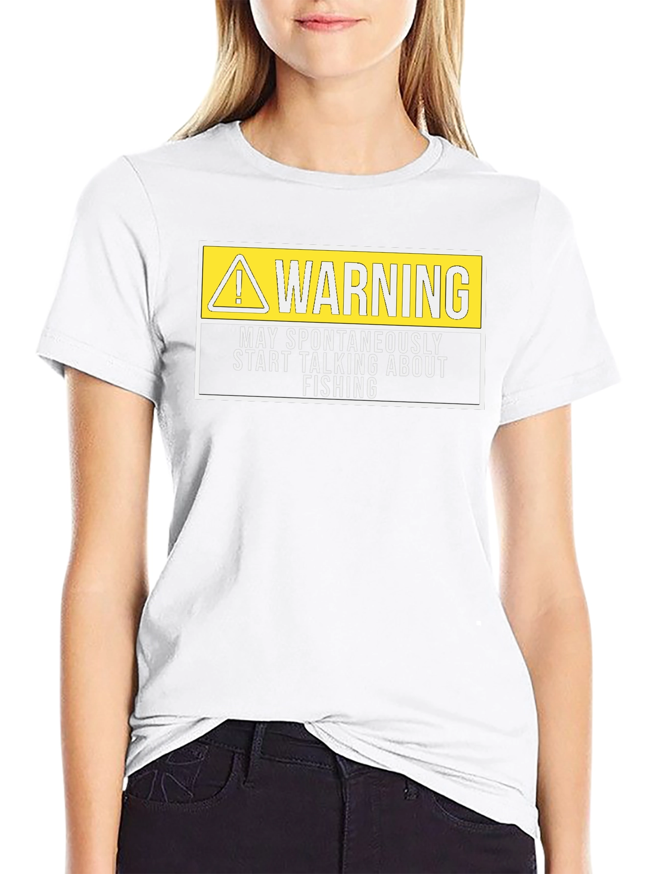 Black Funny Fishing Warning T-Shirt - Men's Black Graphic Tee view 9
