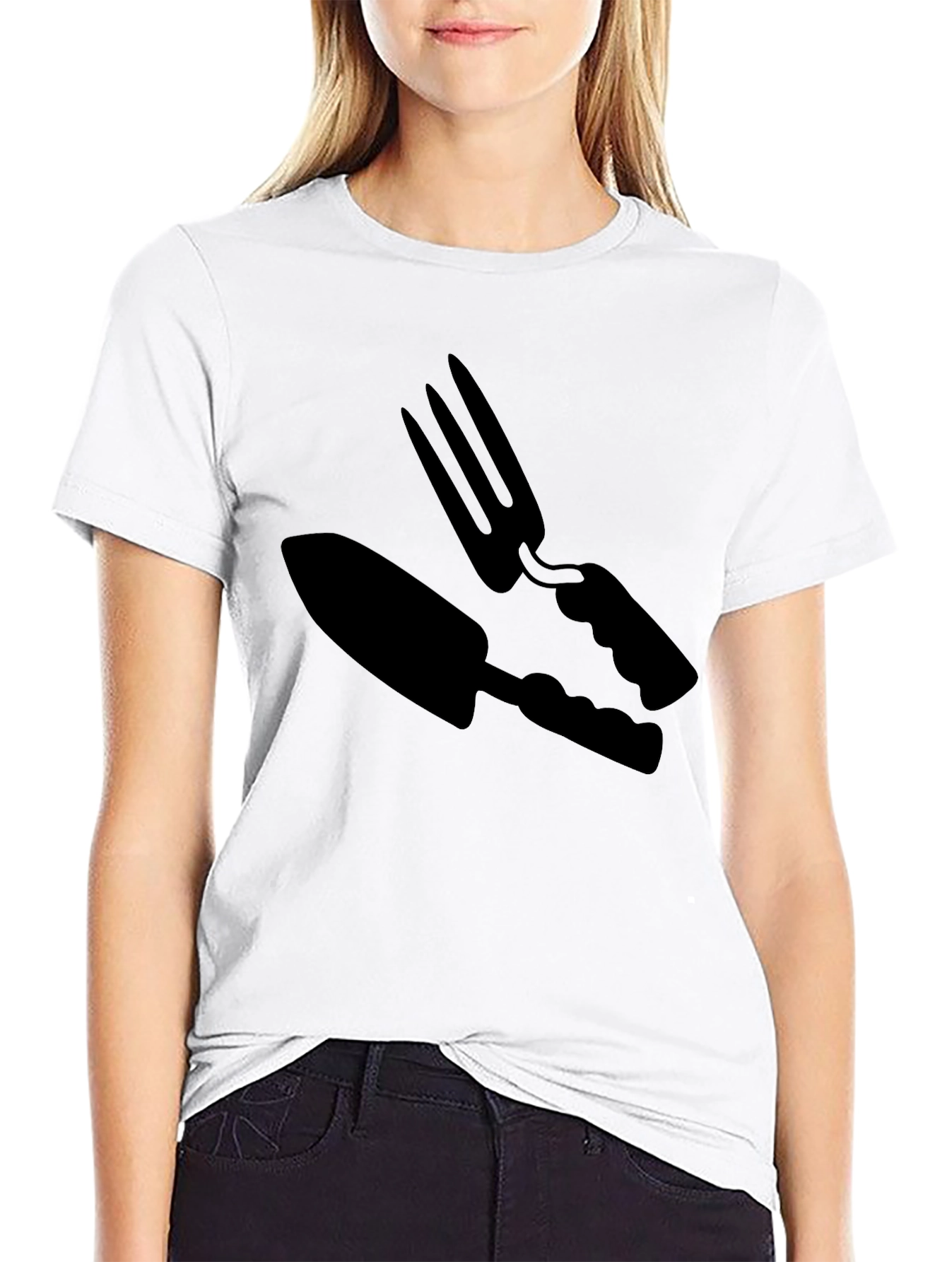 Black Gardening Tool Graphic Tee - Black Cotton Comfort view 9