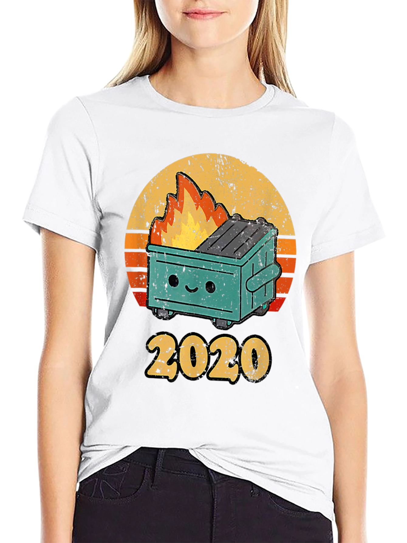 Black 2020 Dumpster Fire T-Shirt view 9