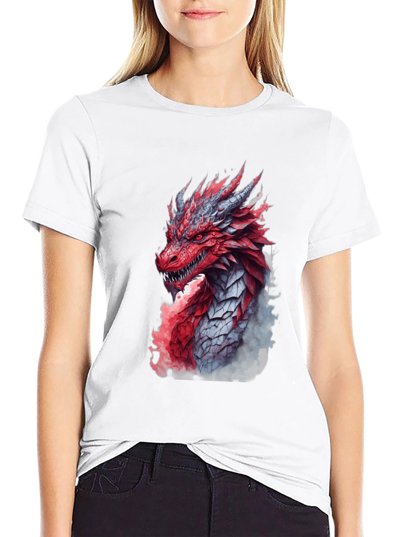 Black Dragon Graphic Print Black T-Shirt view 9