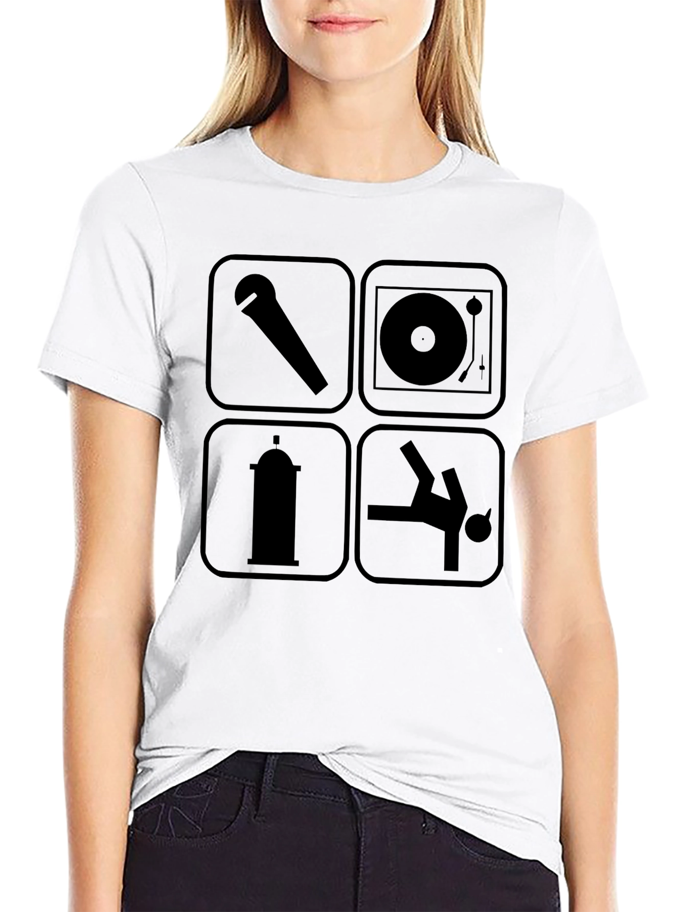 Black Hip Hop Culture Icons Black T-Shirt view 9