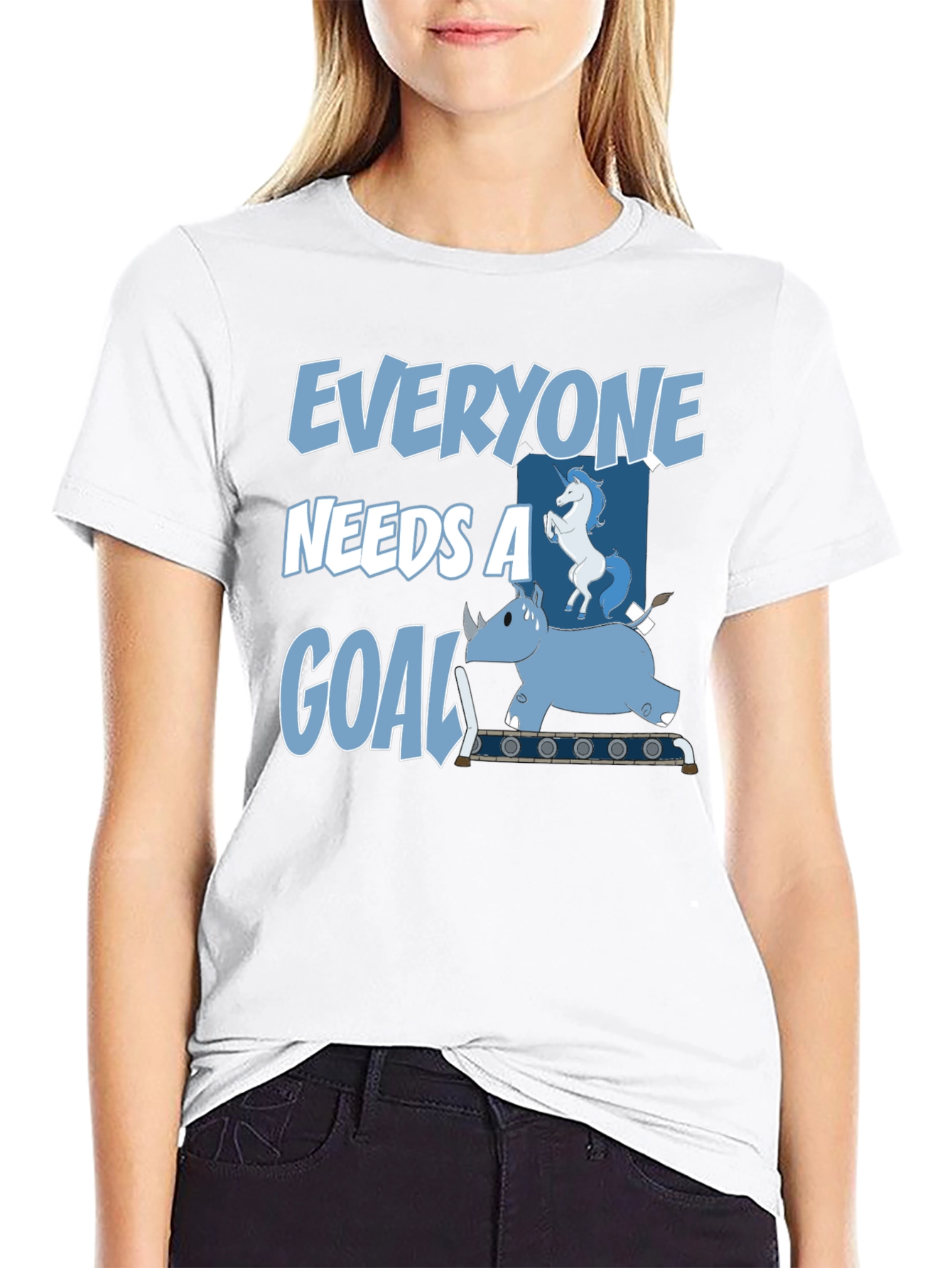 Black Everyone Needs a Goal T-Shirt Funny Graphic Tee view 9
