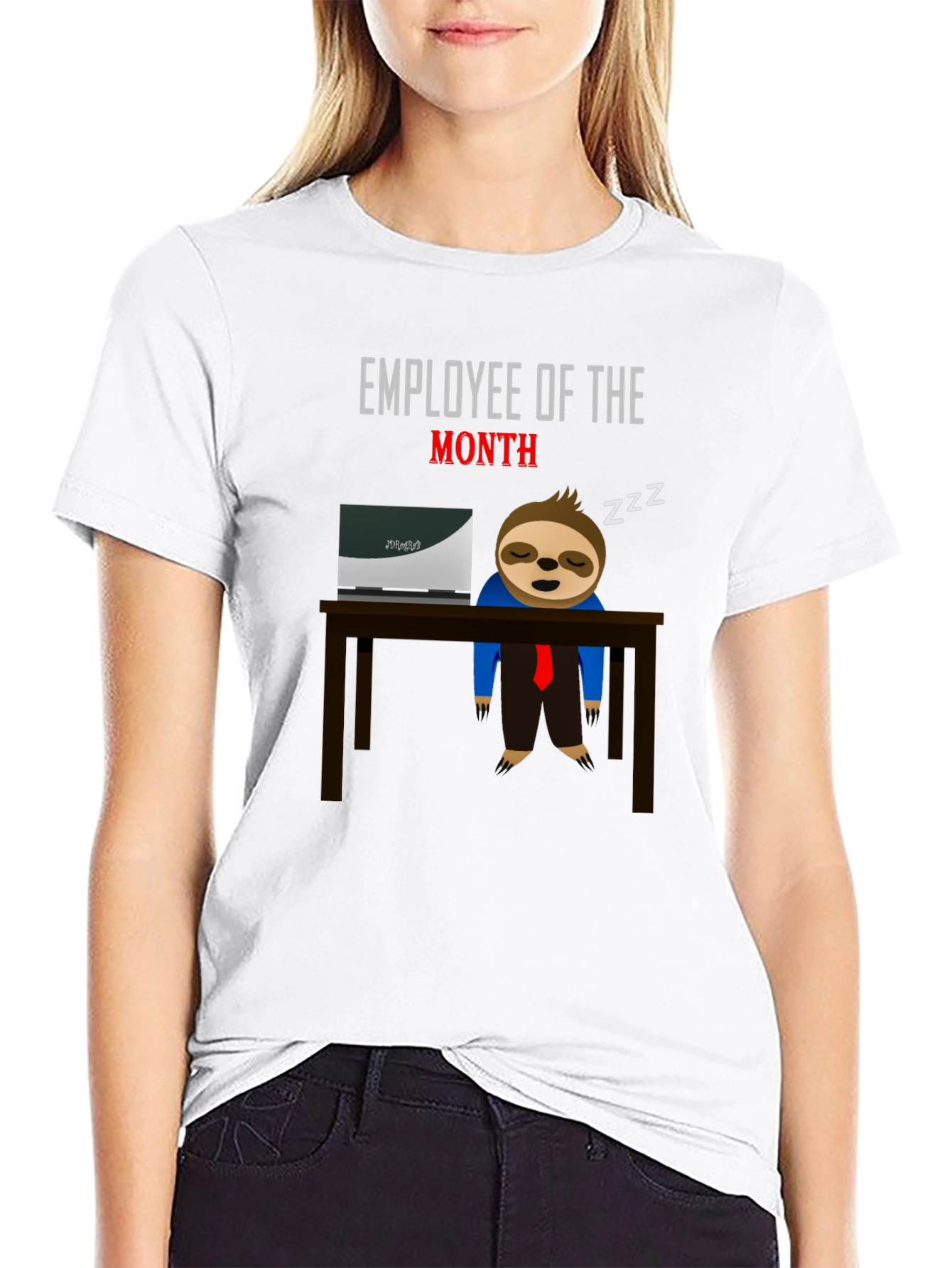 Black Employee of the Month Sloth T-Shirt view 9