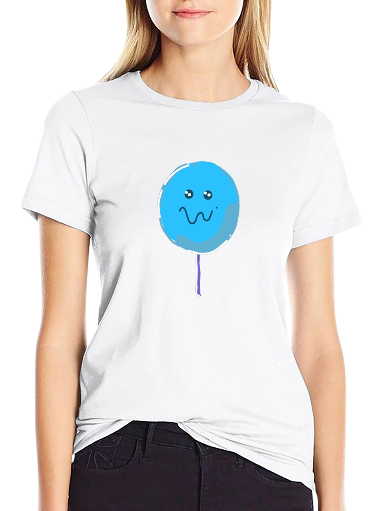 Black Sad Lollipop Graphic Black T-Shirt view 9