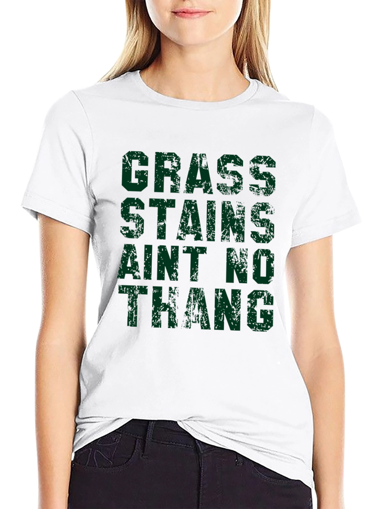 Black Grass Stains Ain't No Thang T-Shirt - Bold Statement Tee view 9