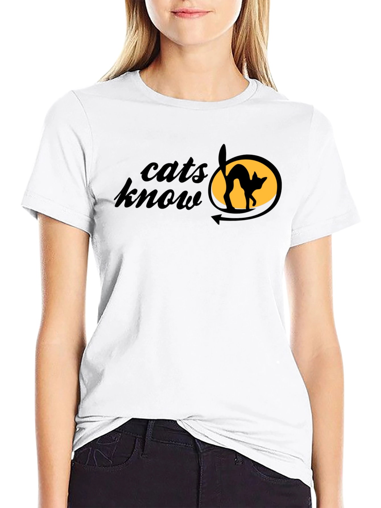 Black Cats Know T-Shirt - Black Cat Design view 9