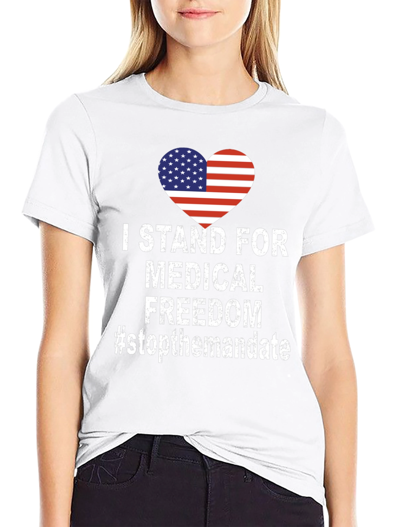 Black Medical Freedom T-Shirt - Stop The Mandate view 9