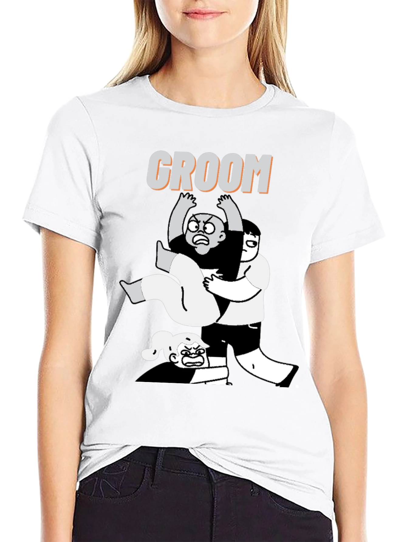 Black Funny Groom T-Shirt - Graphic Novel Style view 9