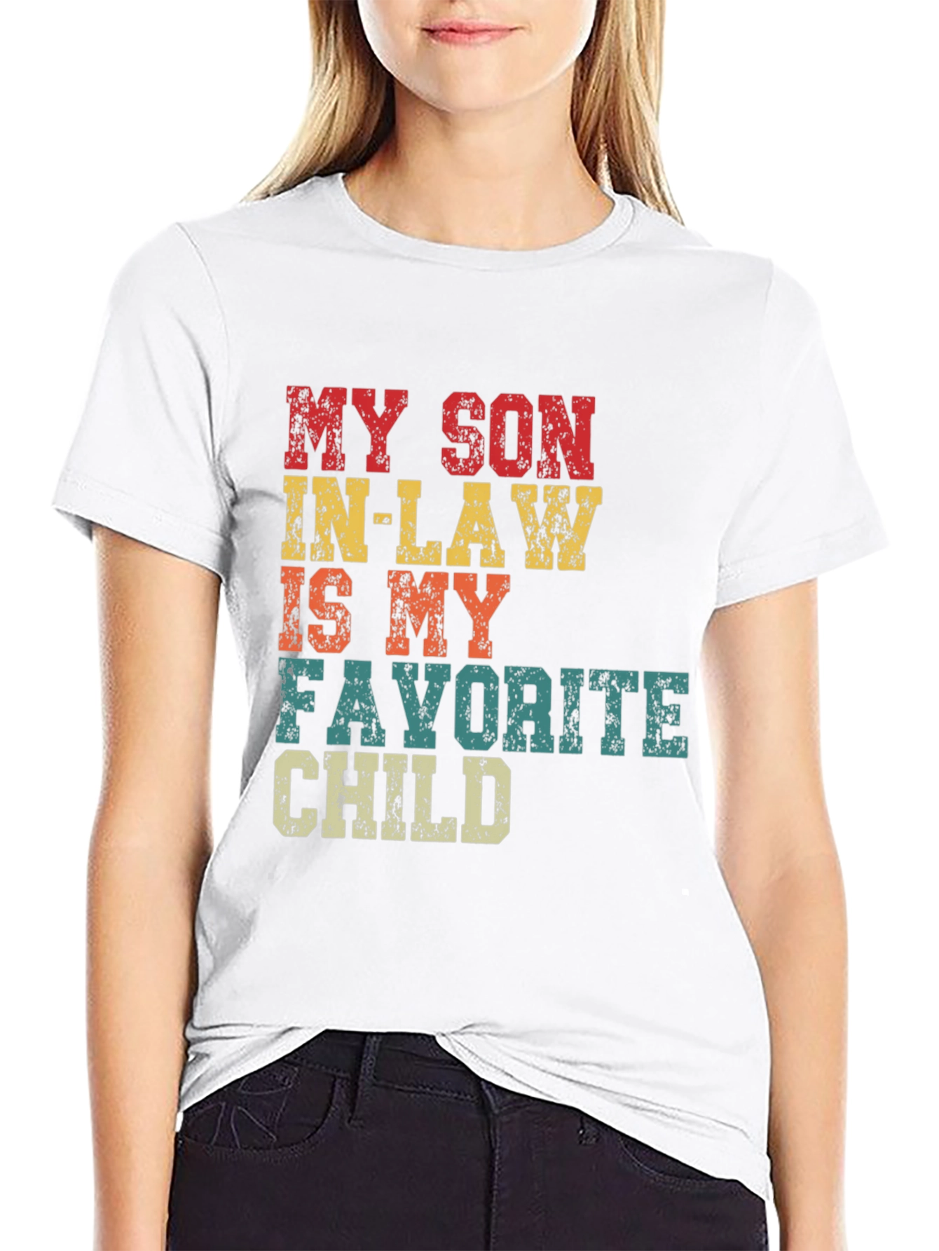 Black Funny Son-in-Law Favorite Child T-Shirt view 9