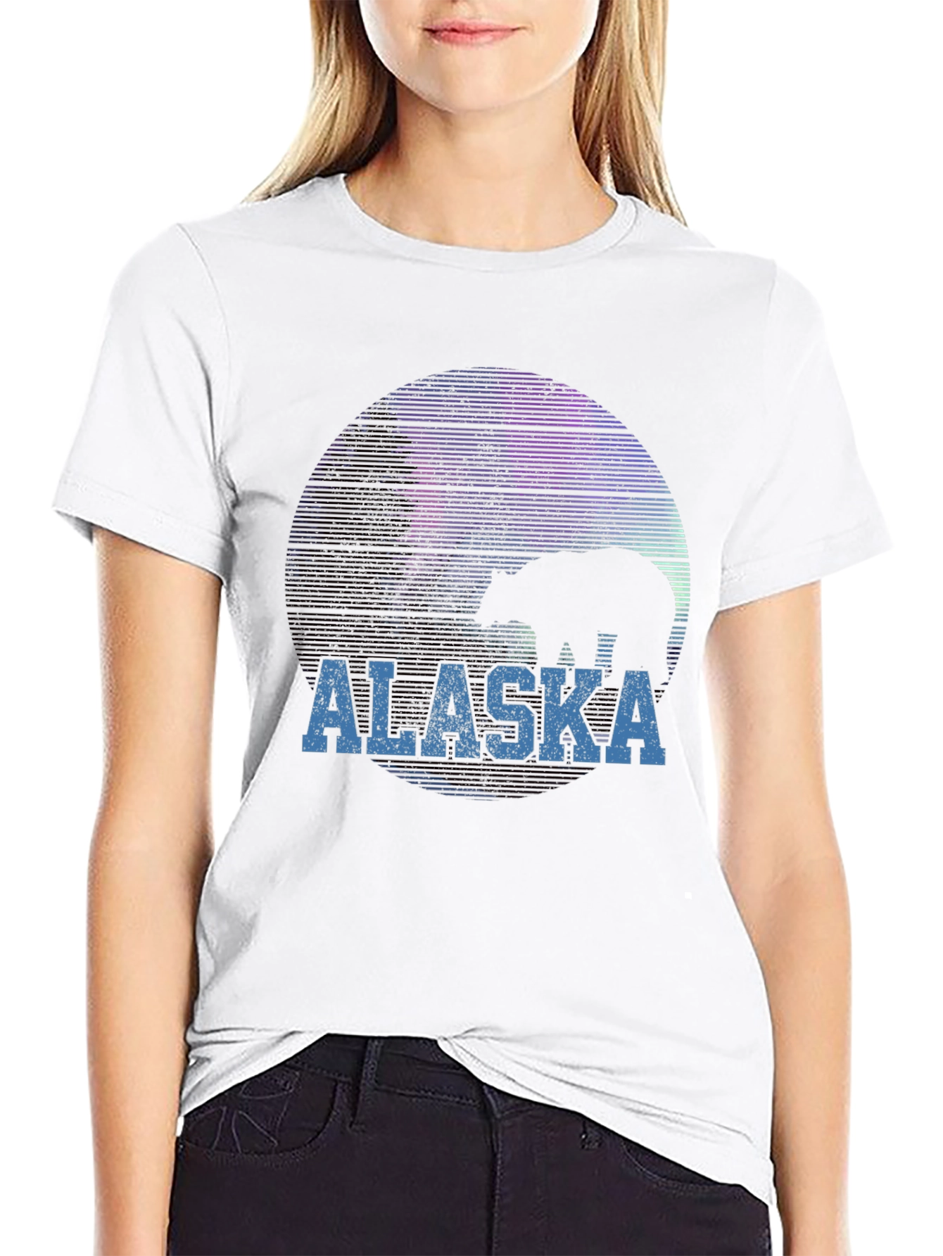 Black Alaska Bear Silhouette Graphic T-Shirt view 9