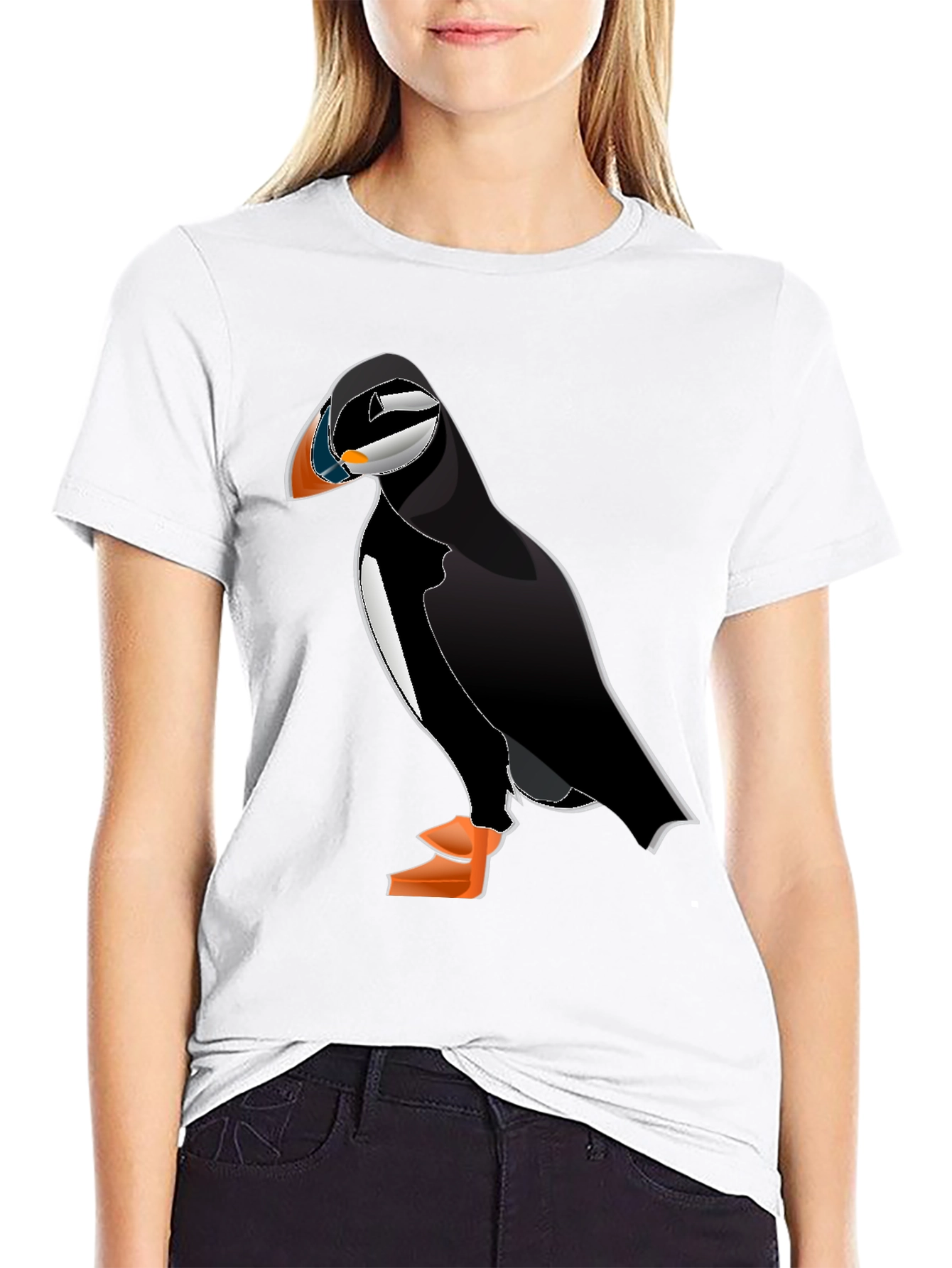 Black Puffin Graphic Tee - Black Cotton Blend view 9