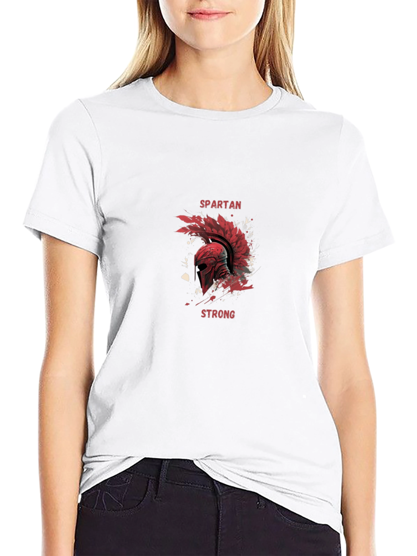 Black Spartan Strong Graphic T-Shirt view 9