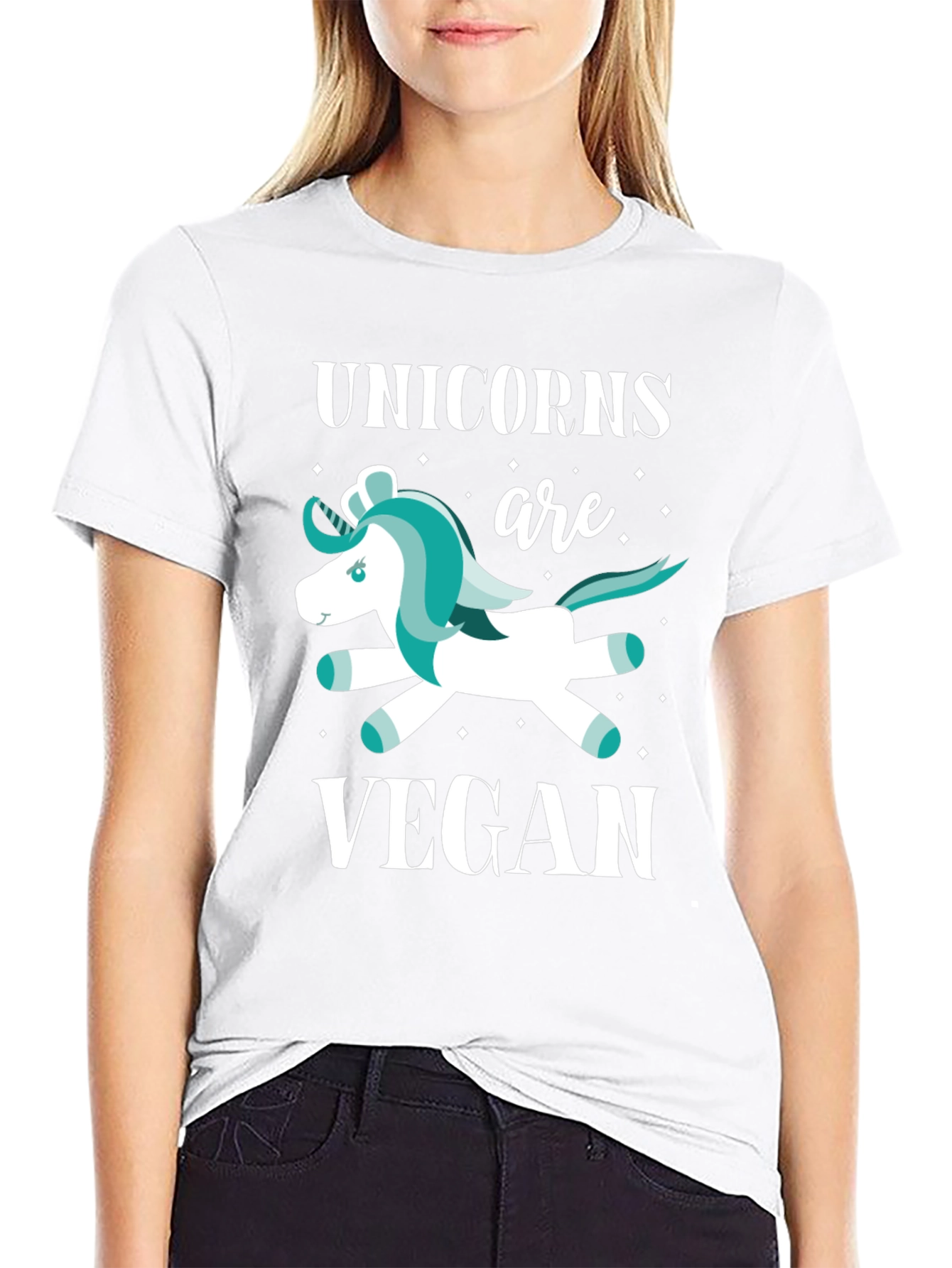 Black Unicorns are Vegan Graphic T-Shirt view 9