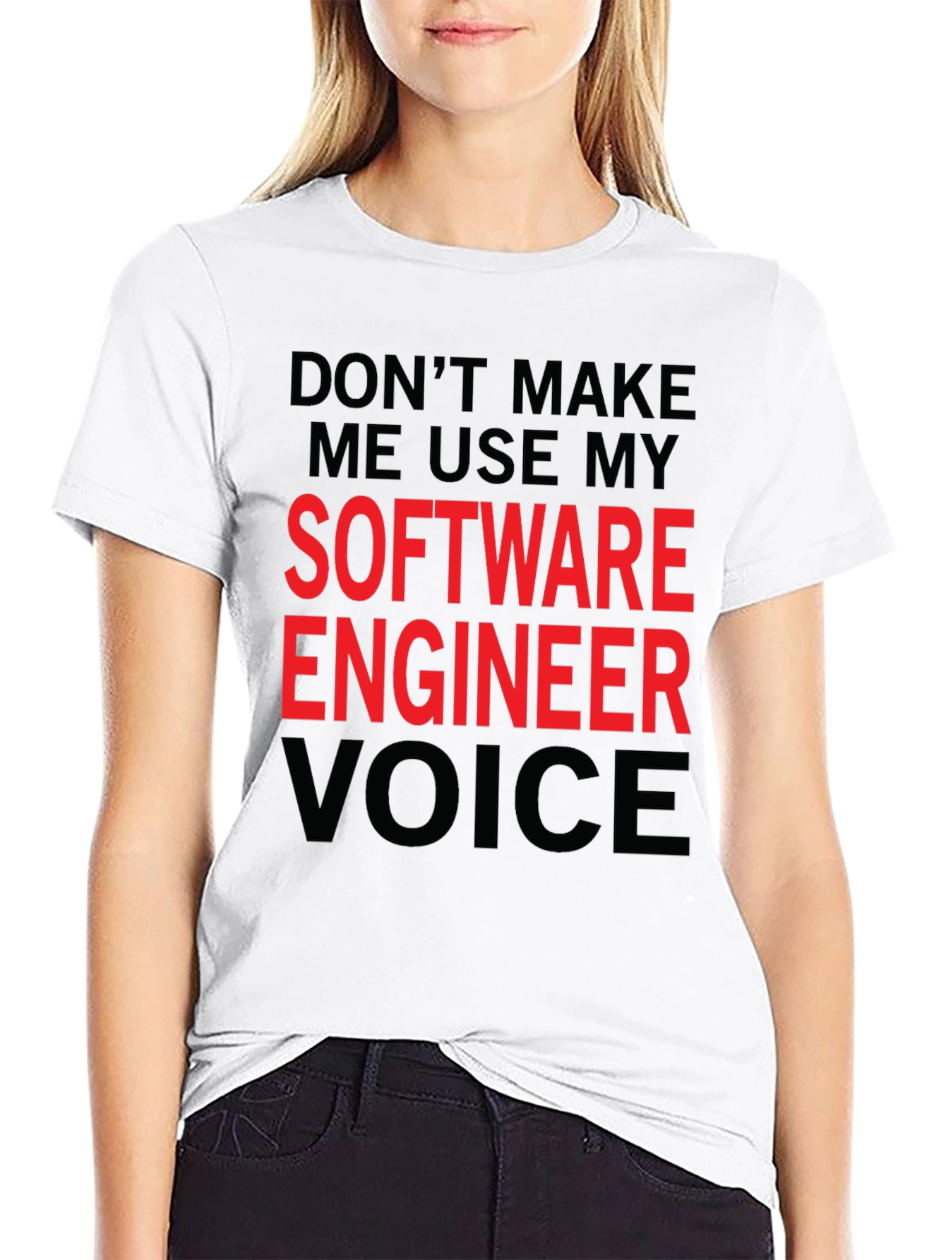 Black Software Engineer Voice T-Shirt - Funny Coded Humor view 9