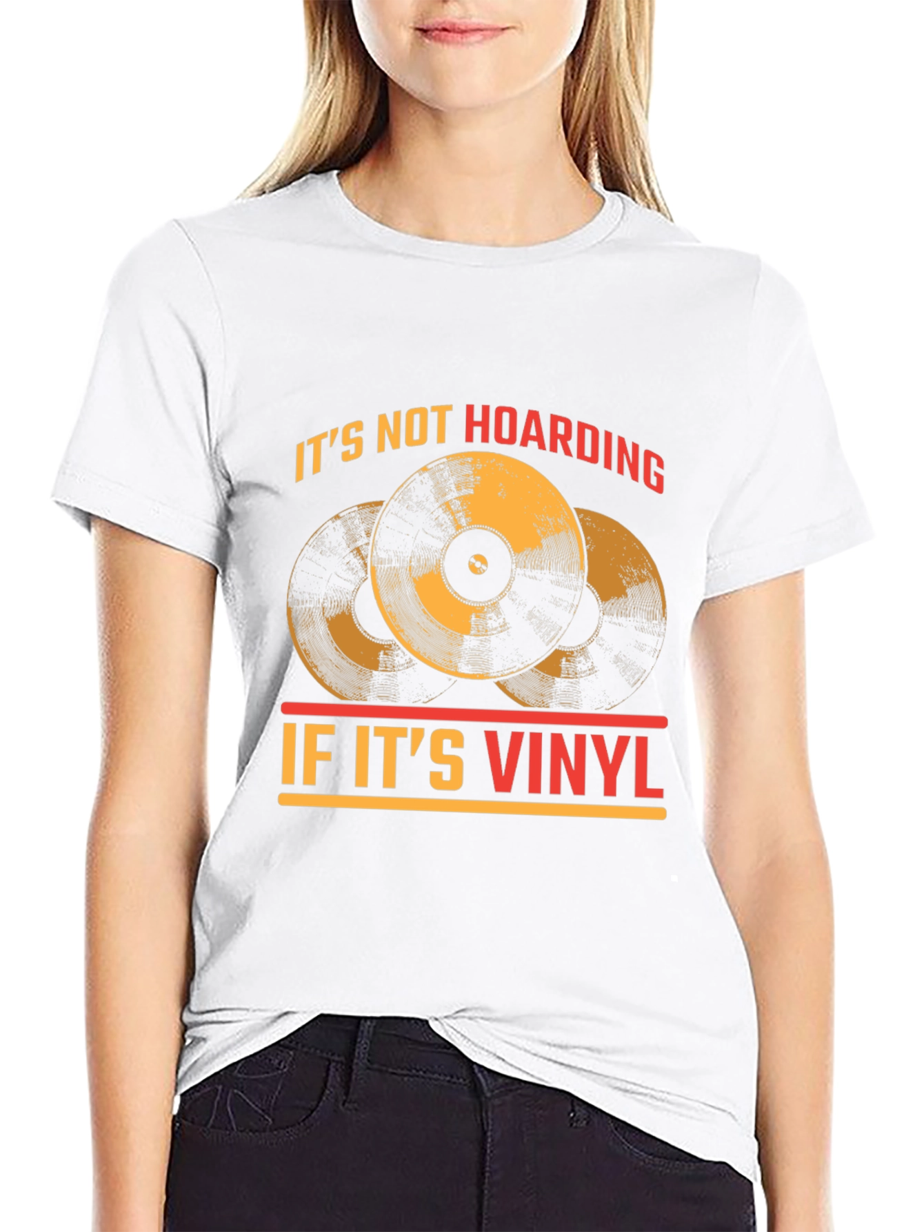 Black Vinyl Record Collector T-Shirt - "It's Not Hoarding!" view 9