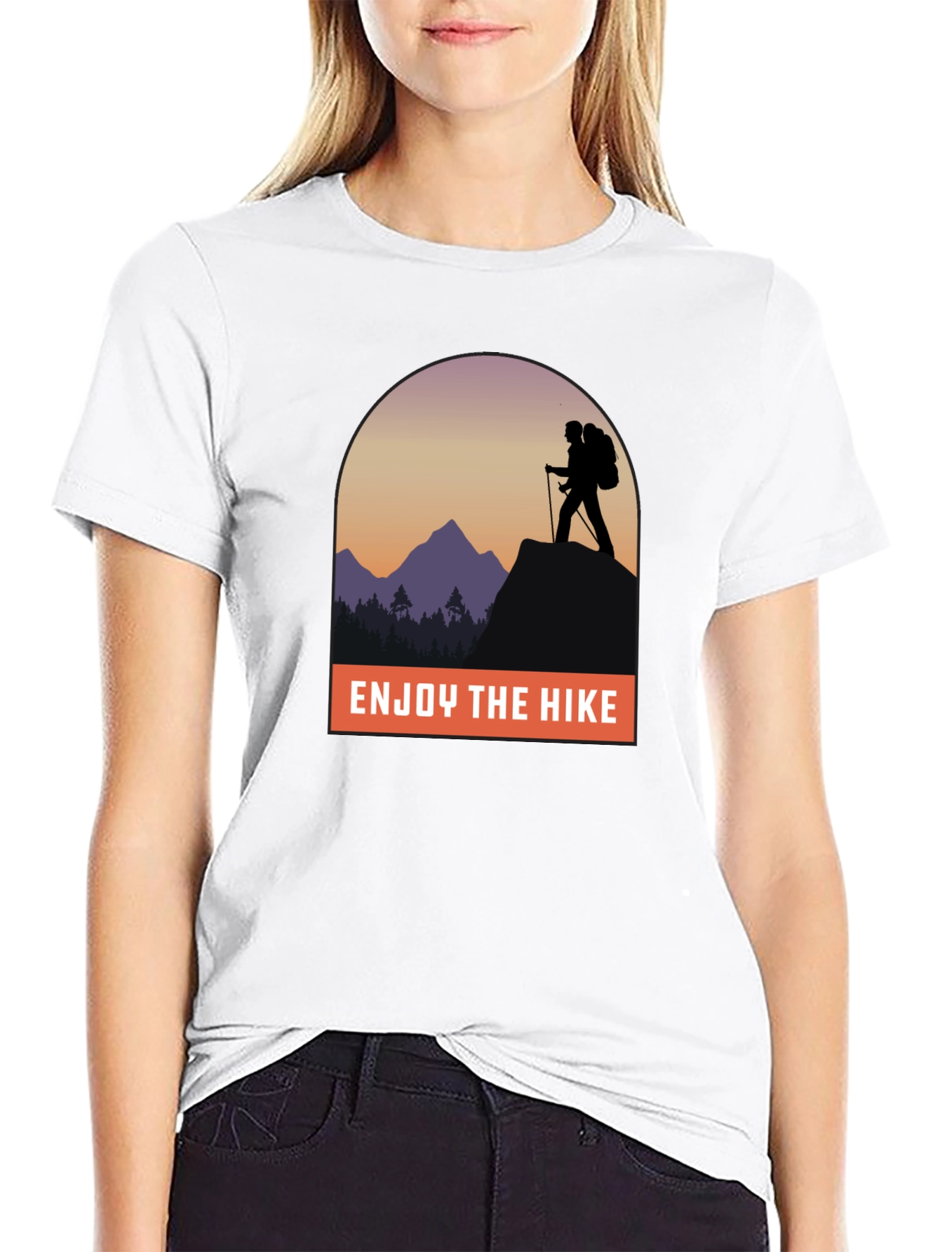 Black Enjoy the Hike Graphic Tee - Adventure Awaits! view 9
