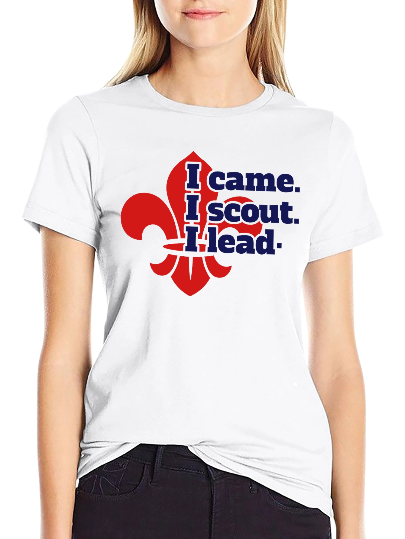 Black I came. I scout. I lead T-Shirt view 9