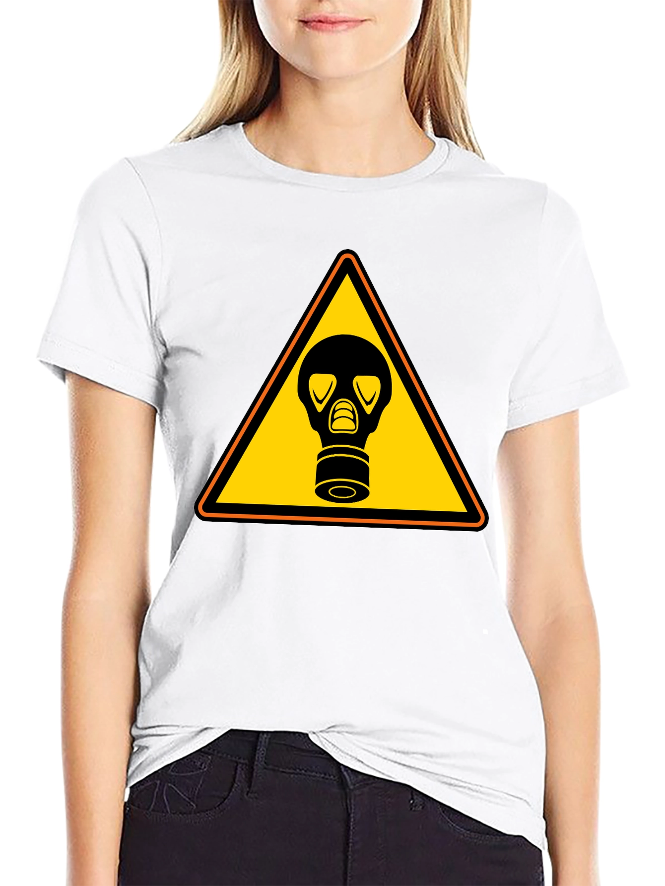 Black Hazard Gas Mask T-Shirt - Classic Black Tee view 9