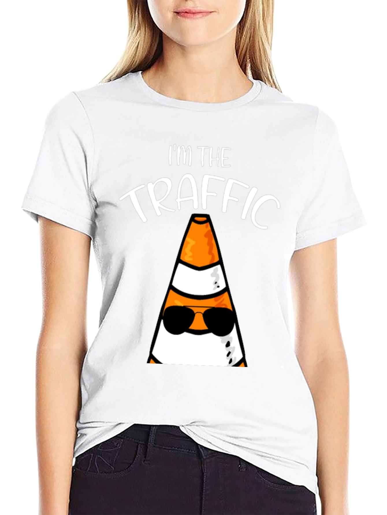 Black I'm the Traffic Cone T-Shirt view 9