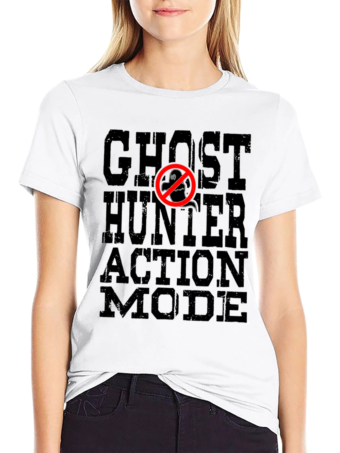 Black Ghost Hunter Action Mode Black T-Shirt view 9