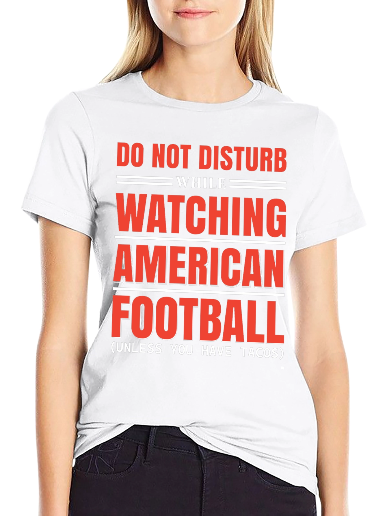 Black Do Not Disturb American Football & Tacos T-Shirt view 9